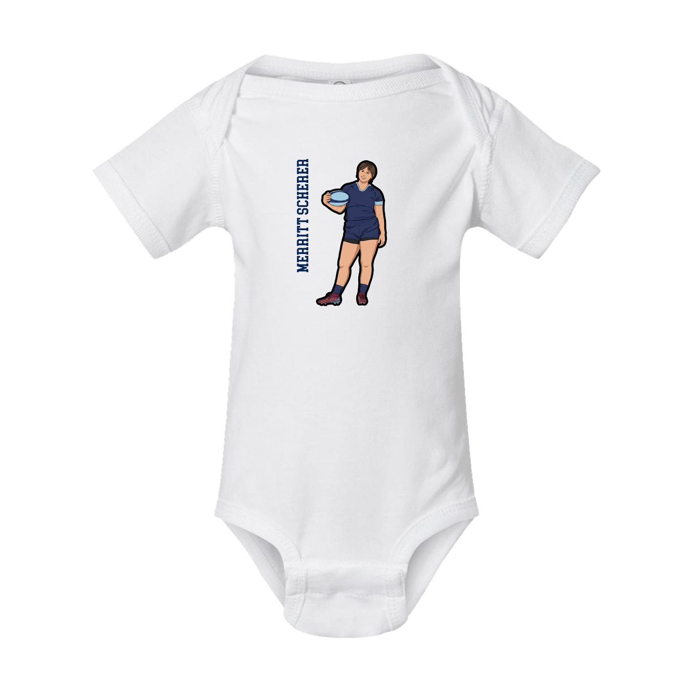 Baby Onesie — Name Vertical in White