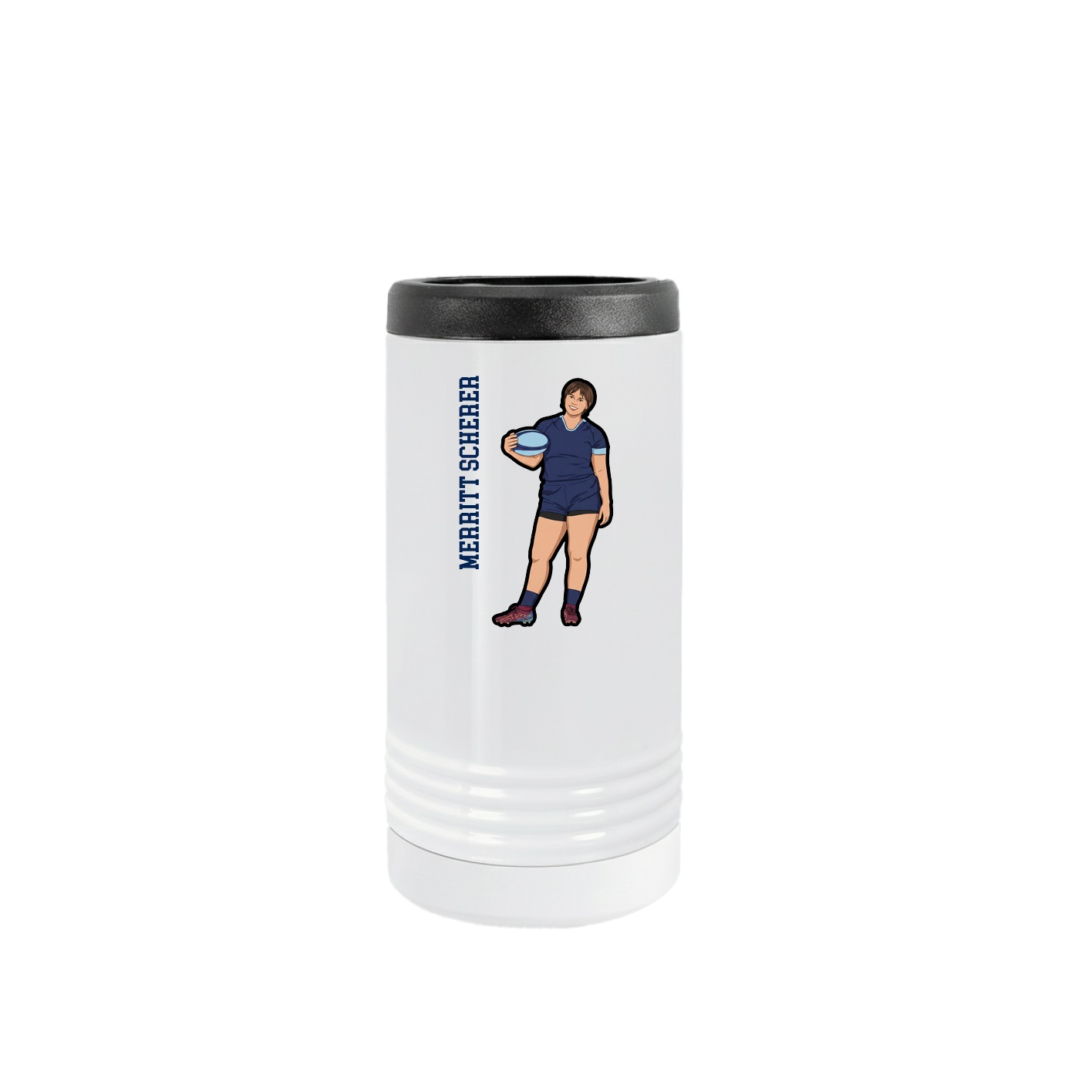 Slim Beverage Holder — Name Vertical in White