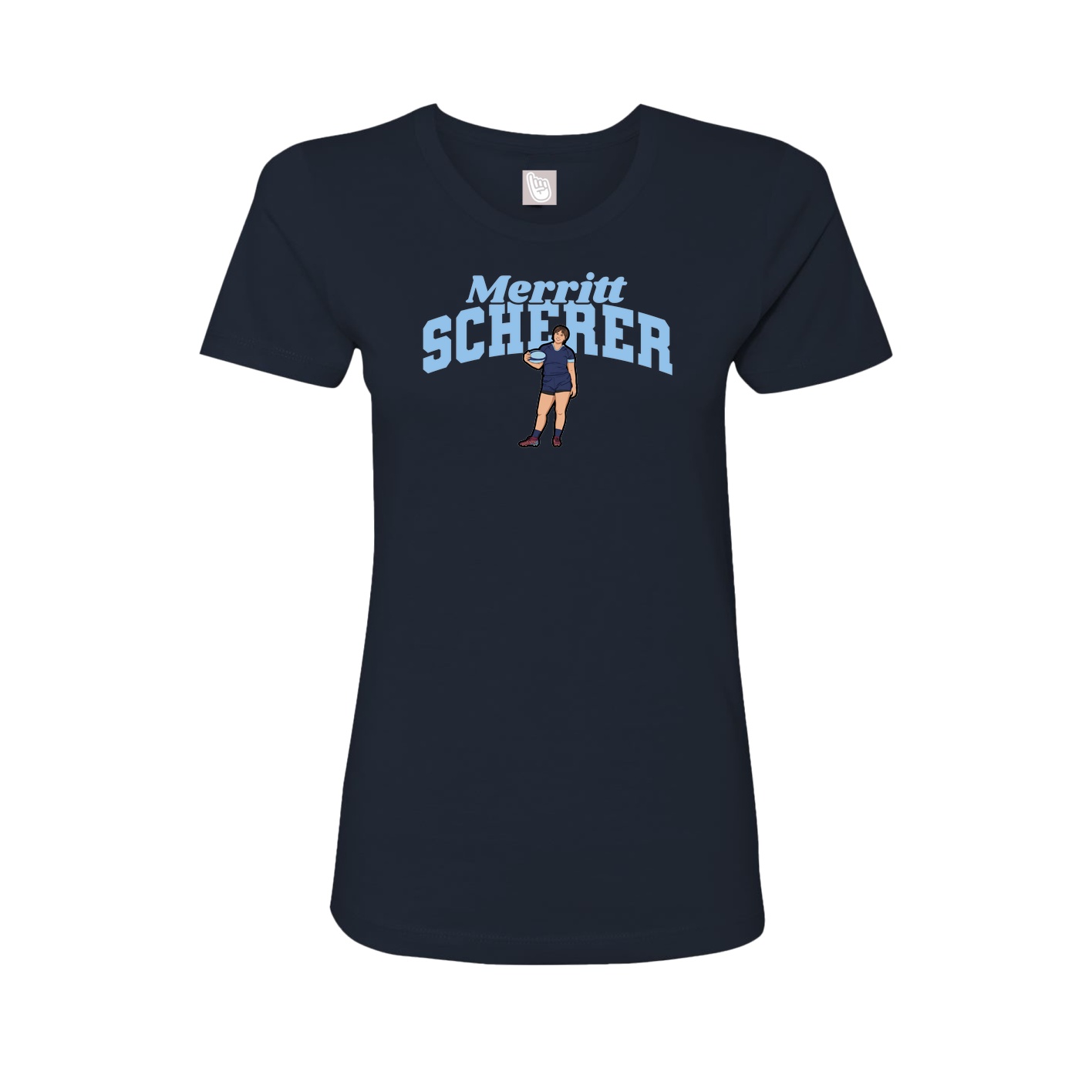 Fitted Women's Tee — Signature Arch in Navy