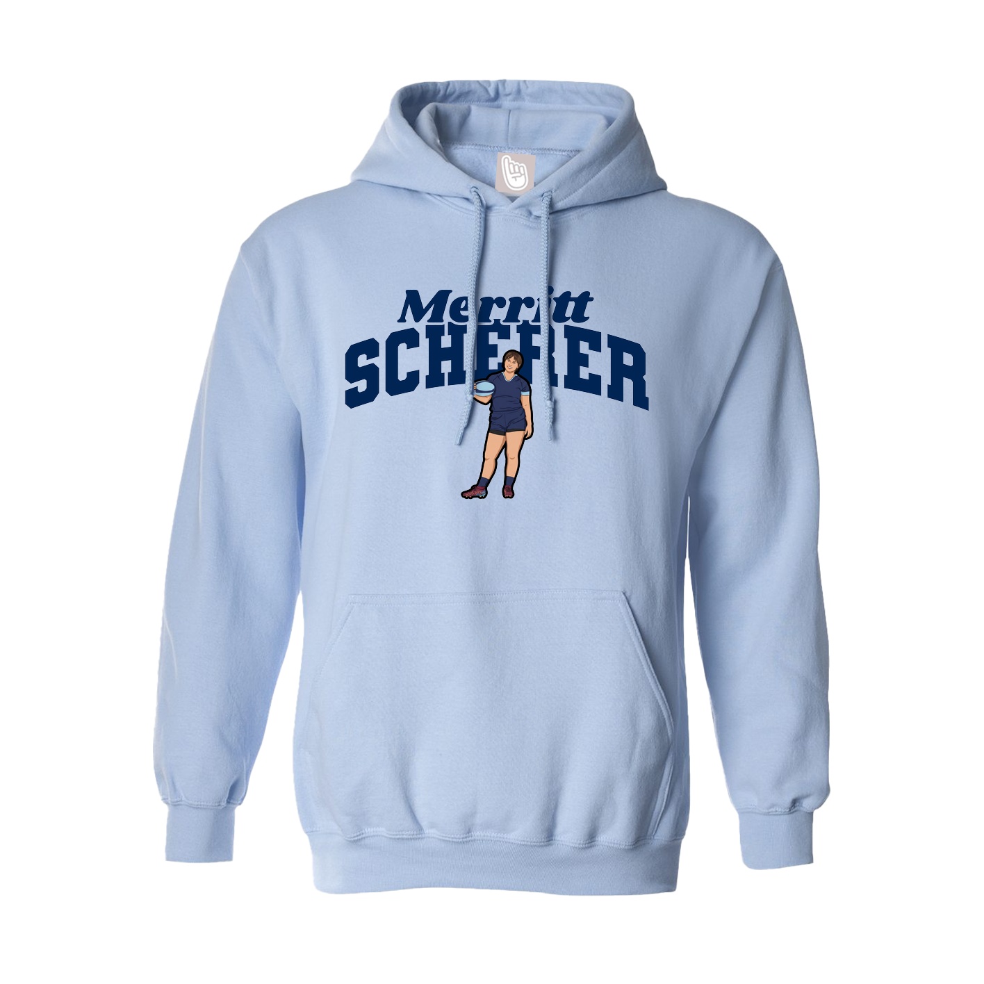 Hoodie — Signature Arch in Light Blue