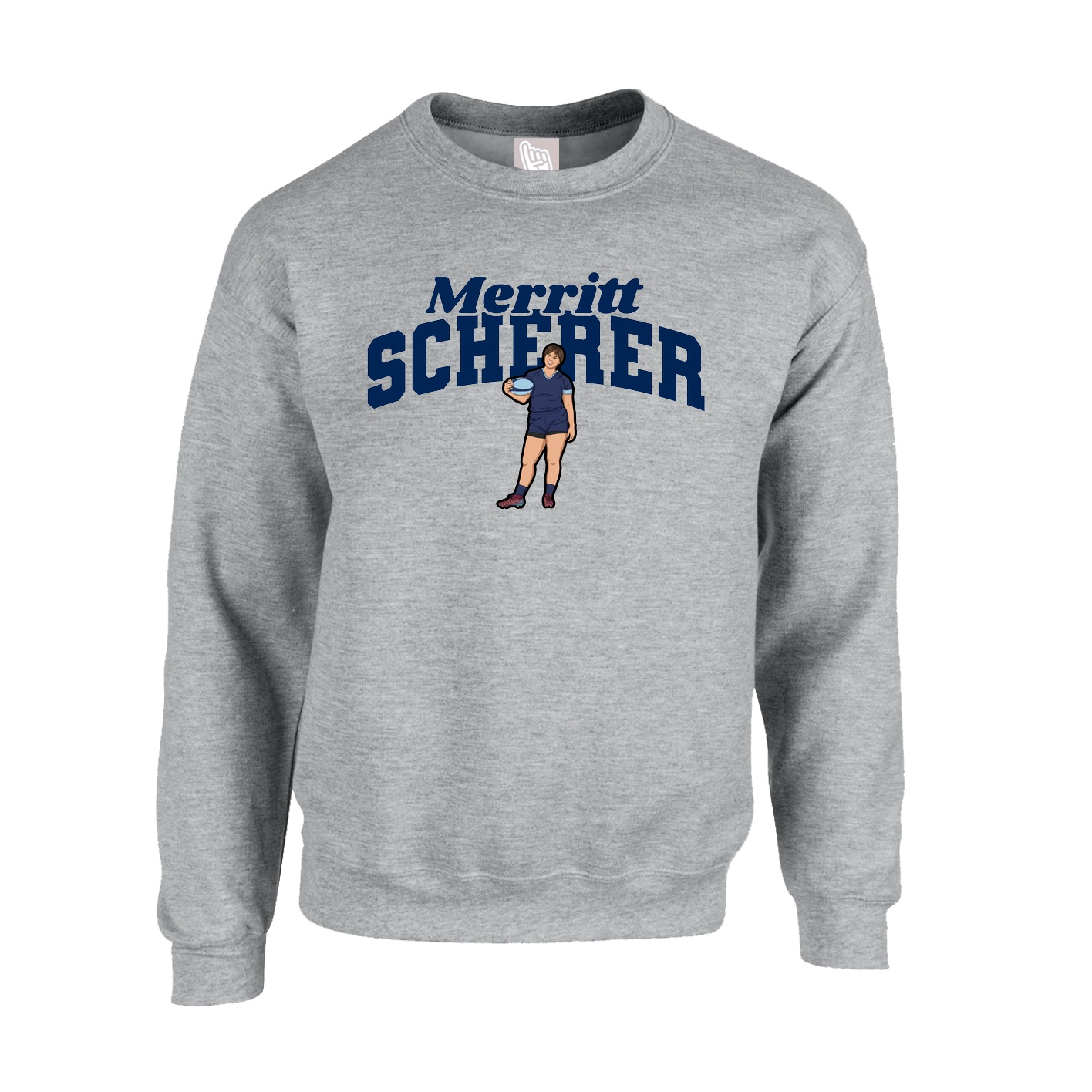 Fleece Crew — Signature Arch in Grey