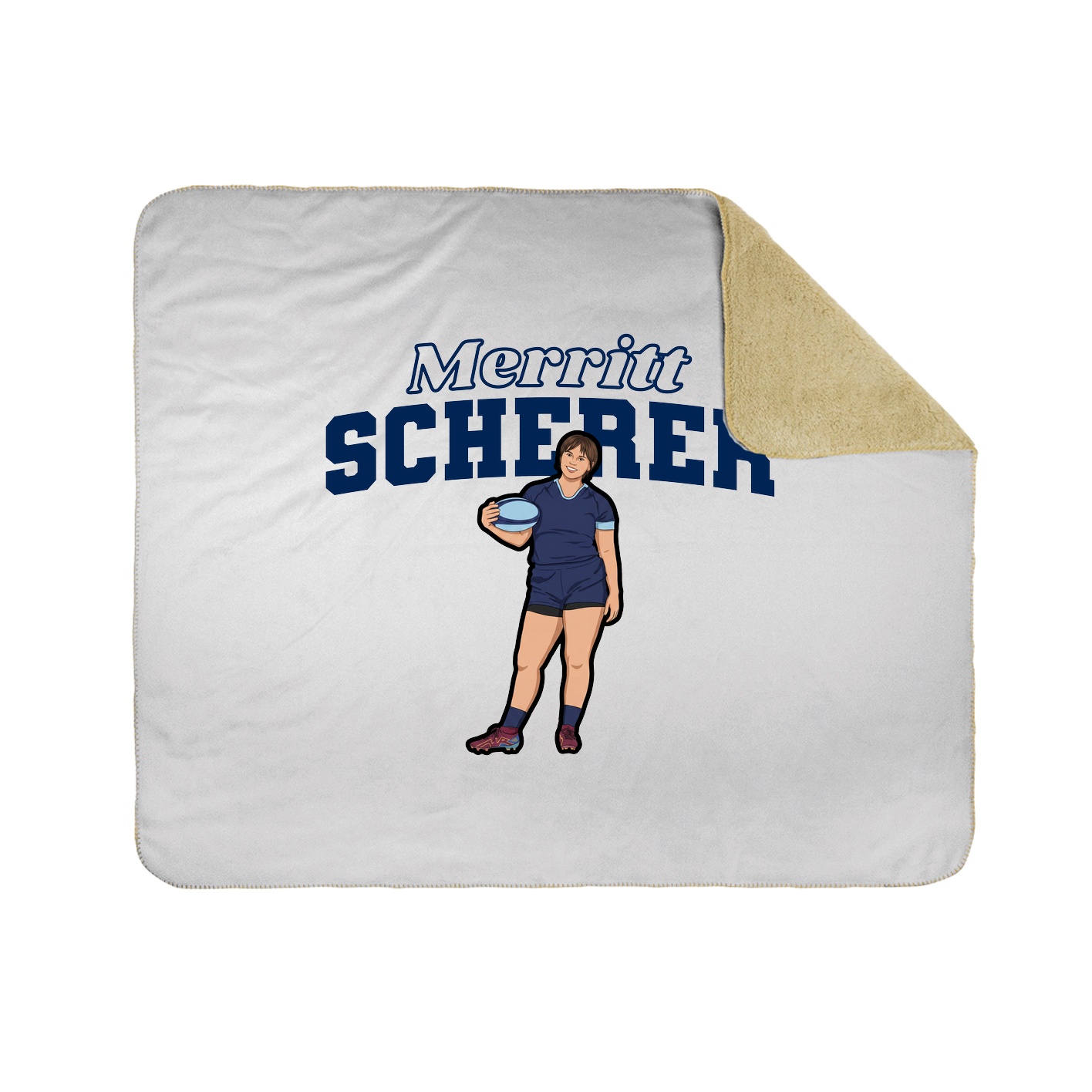 Throw Blanket — Name Arch in White