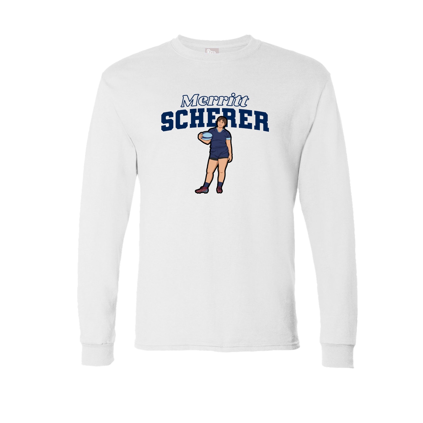 Long Sleeve Tee — Name Arch in White