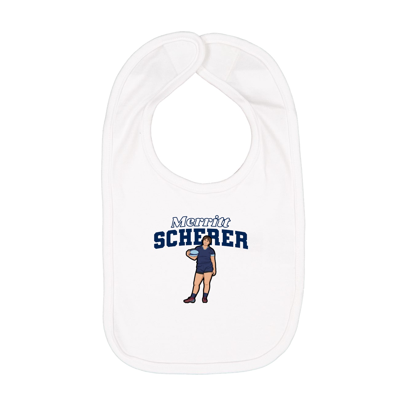 Infant Bib — Name Arch in White