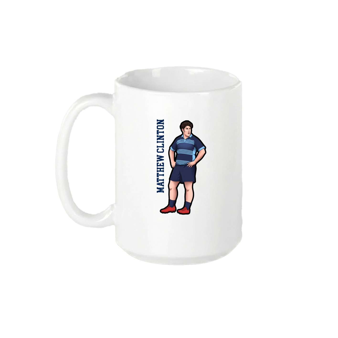 15oz Coffee Mug — Name Vertical in White