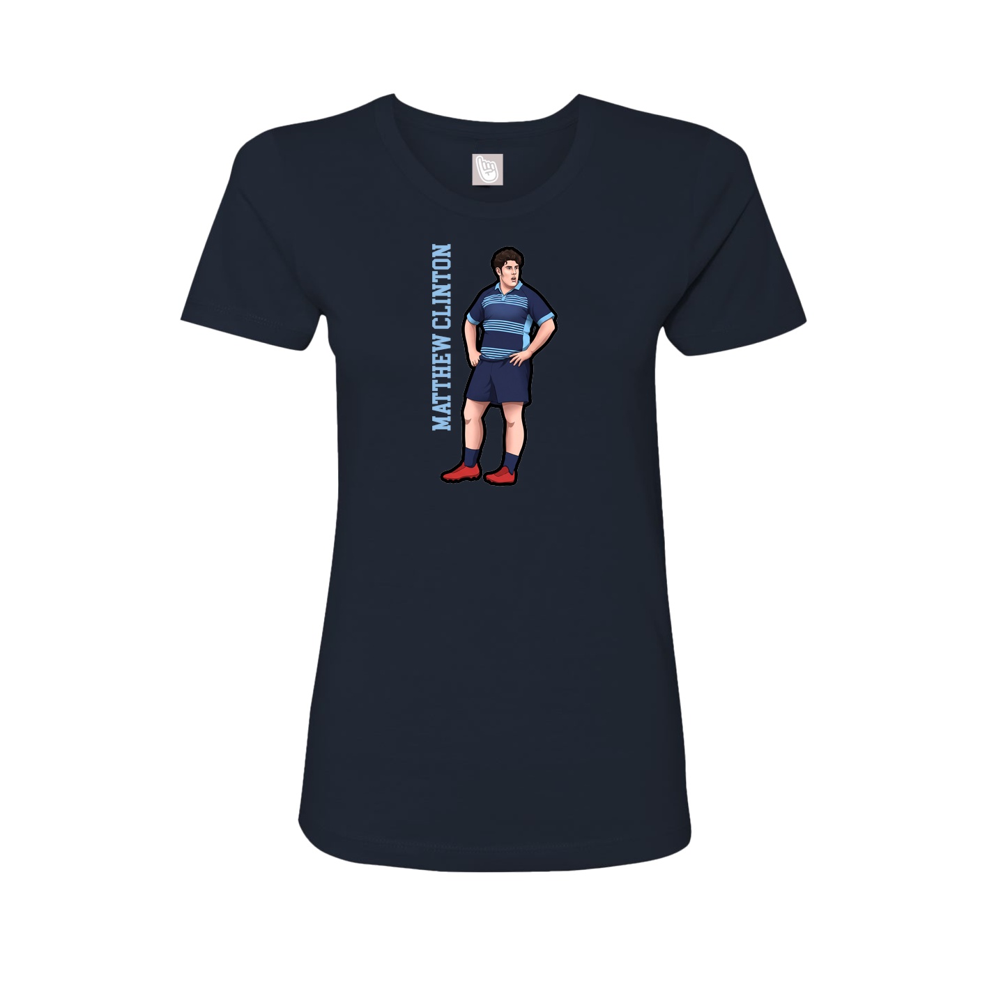 Fitted Women's Tee — Name Vertical in Navy