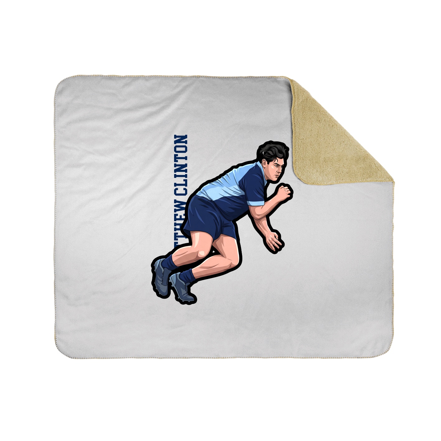 Throw Blanket — Name Vertical in White