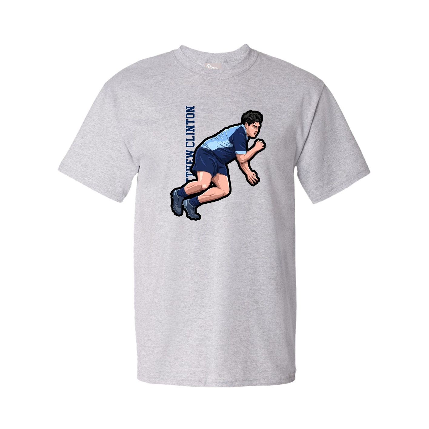 Tee — Name Vertical in Grey