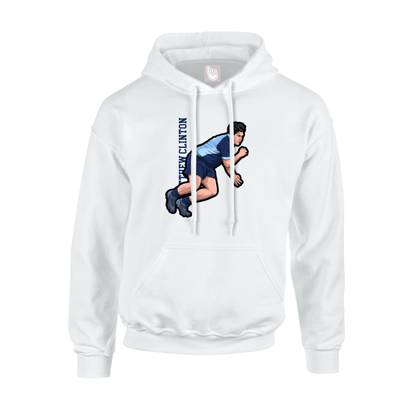 Youth Hoodie — Name Vertical in White