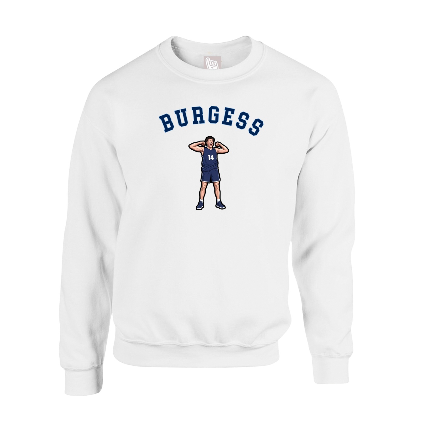 Fleece Crew — Shirsey Arch in White