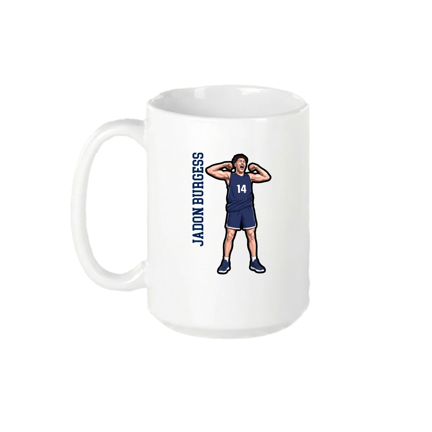 15oz Coffee Mug — Name Vertical in White
