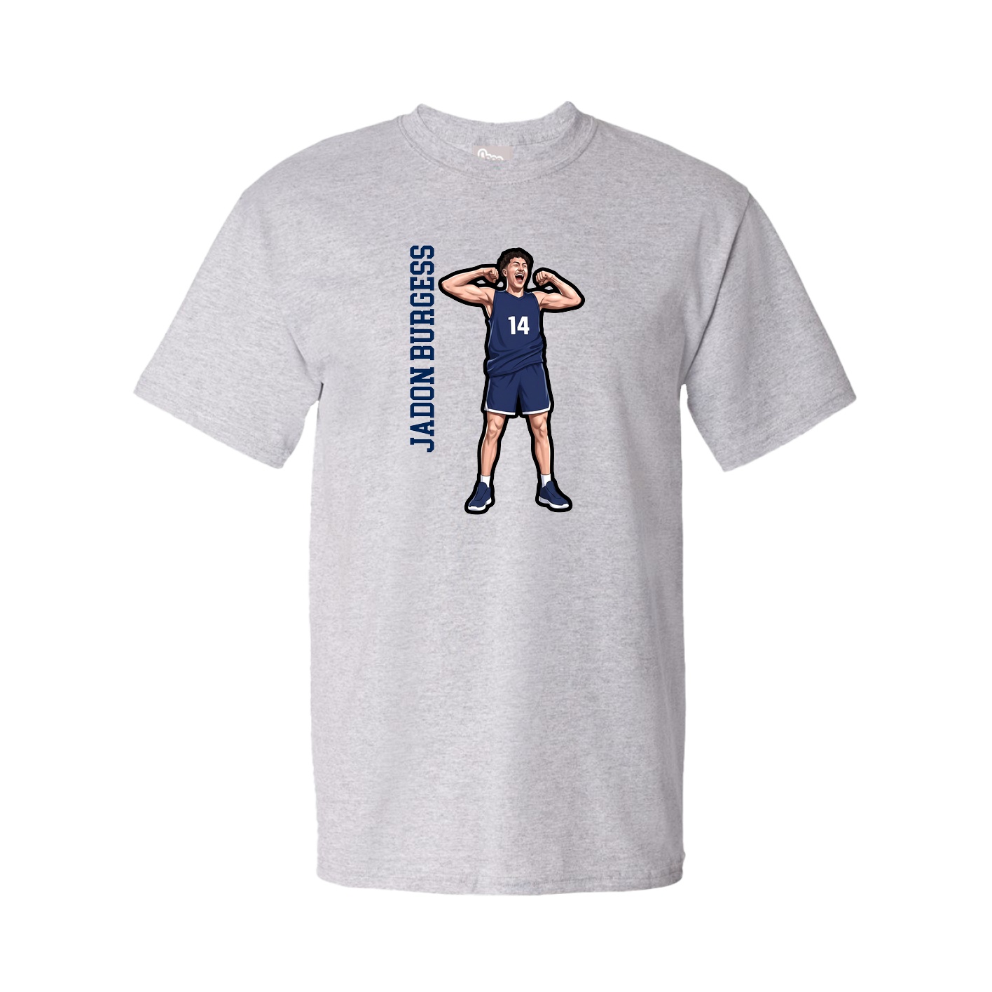 Tee — Name Vertical in Grey