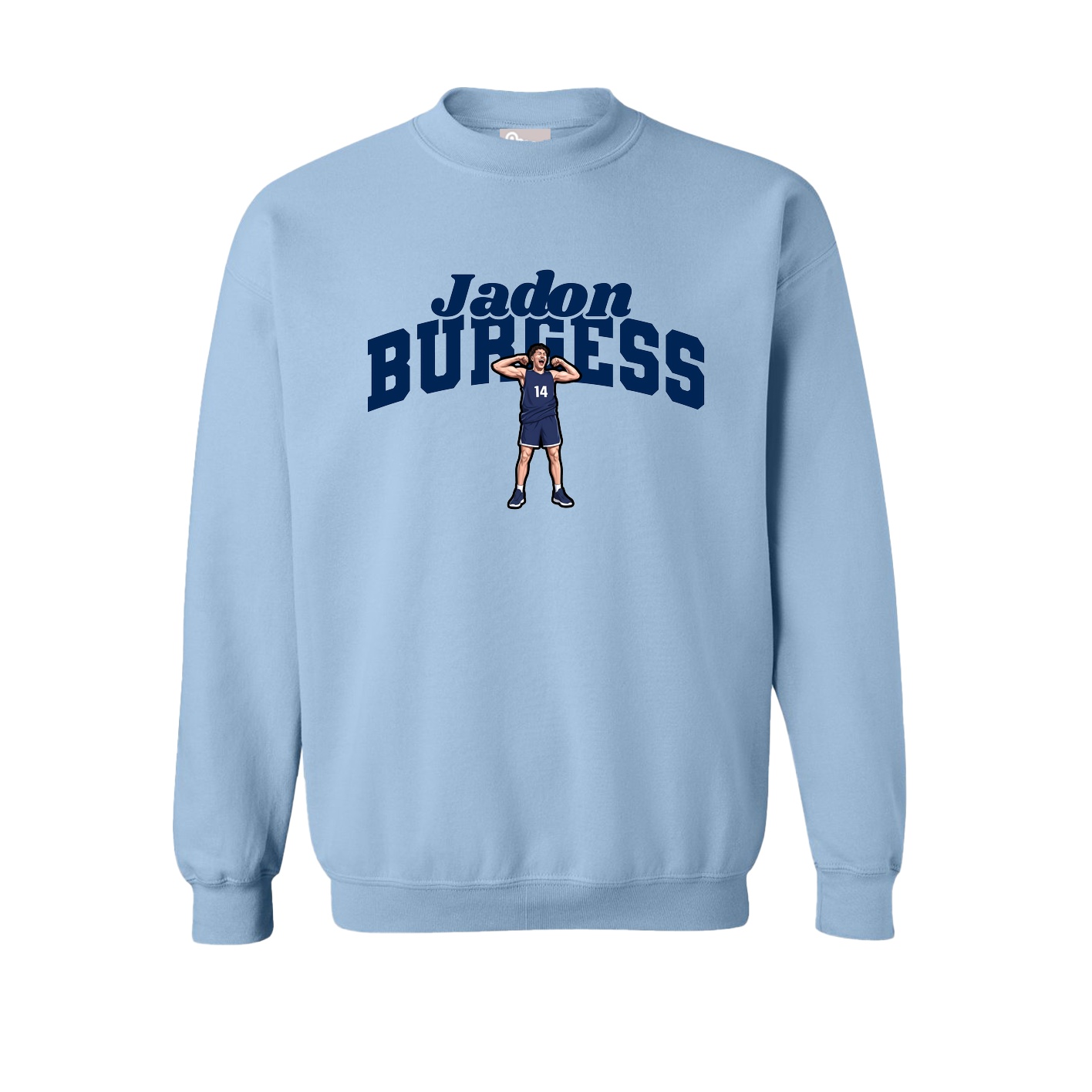 Fleece Crew — Signature Arch in Light Blue