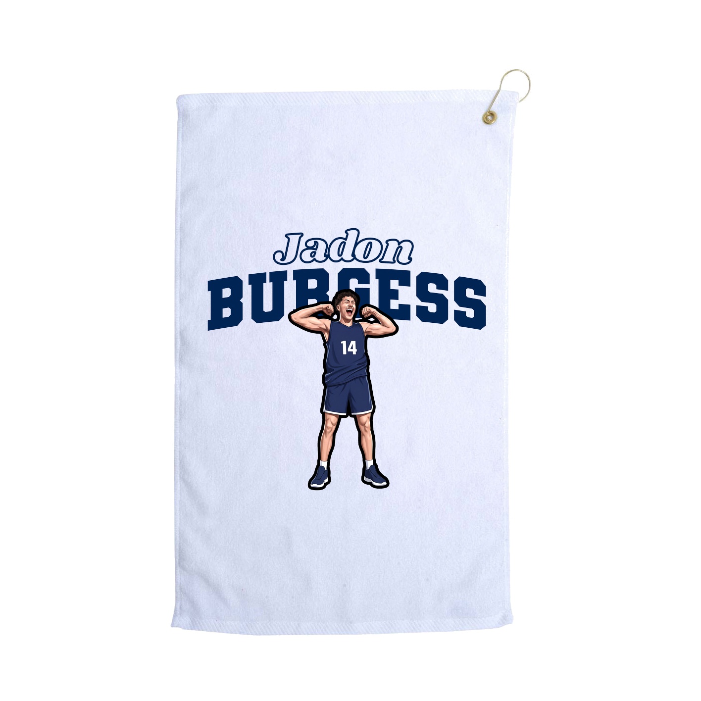 Golf Towel — Name Arch in White