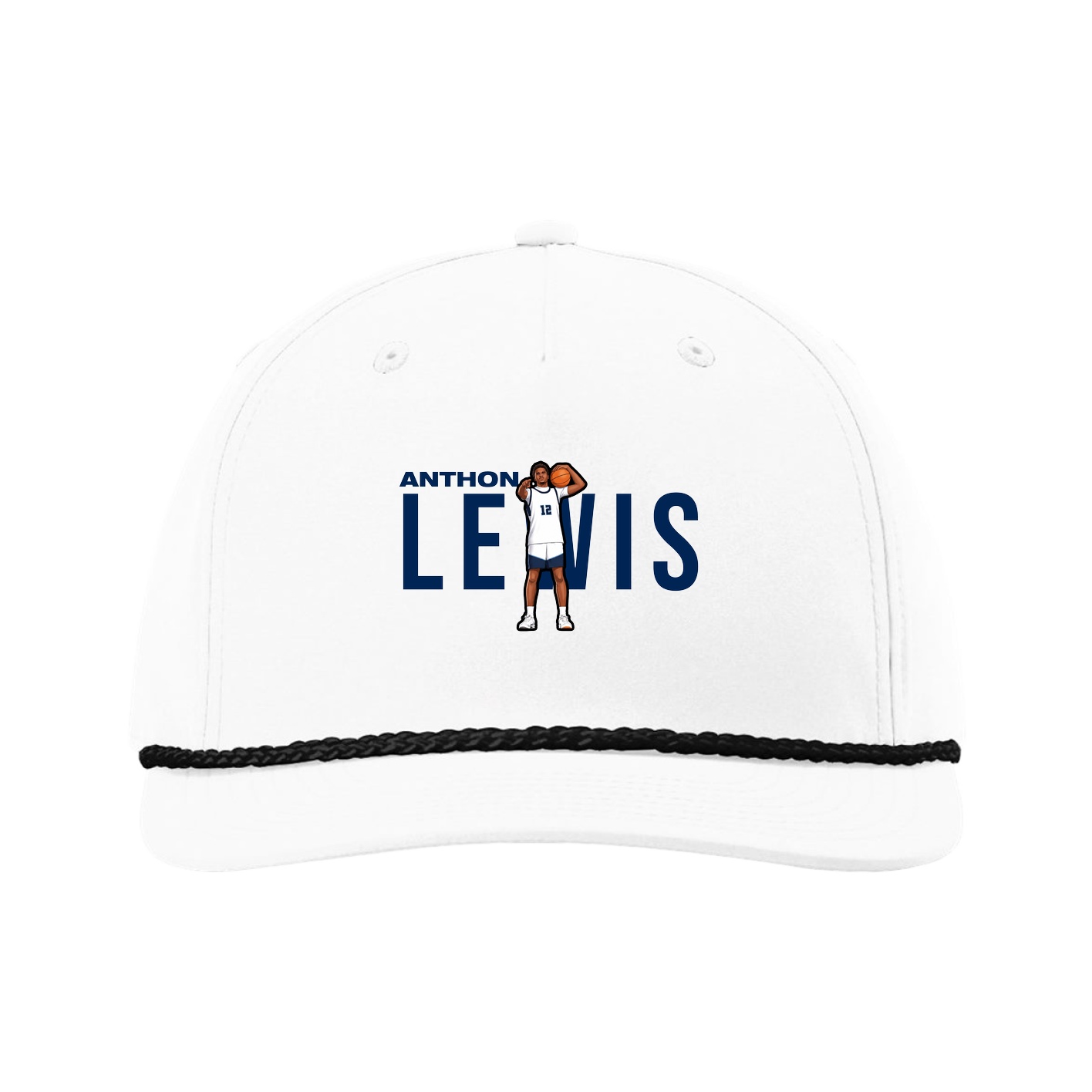 Five-Panel Classic Rope Cap — Player Name in White