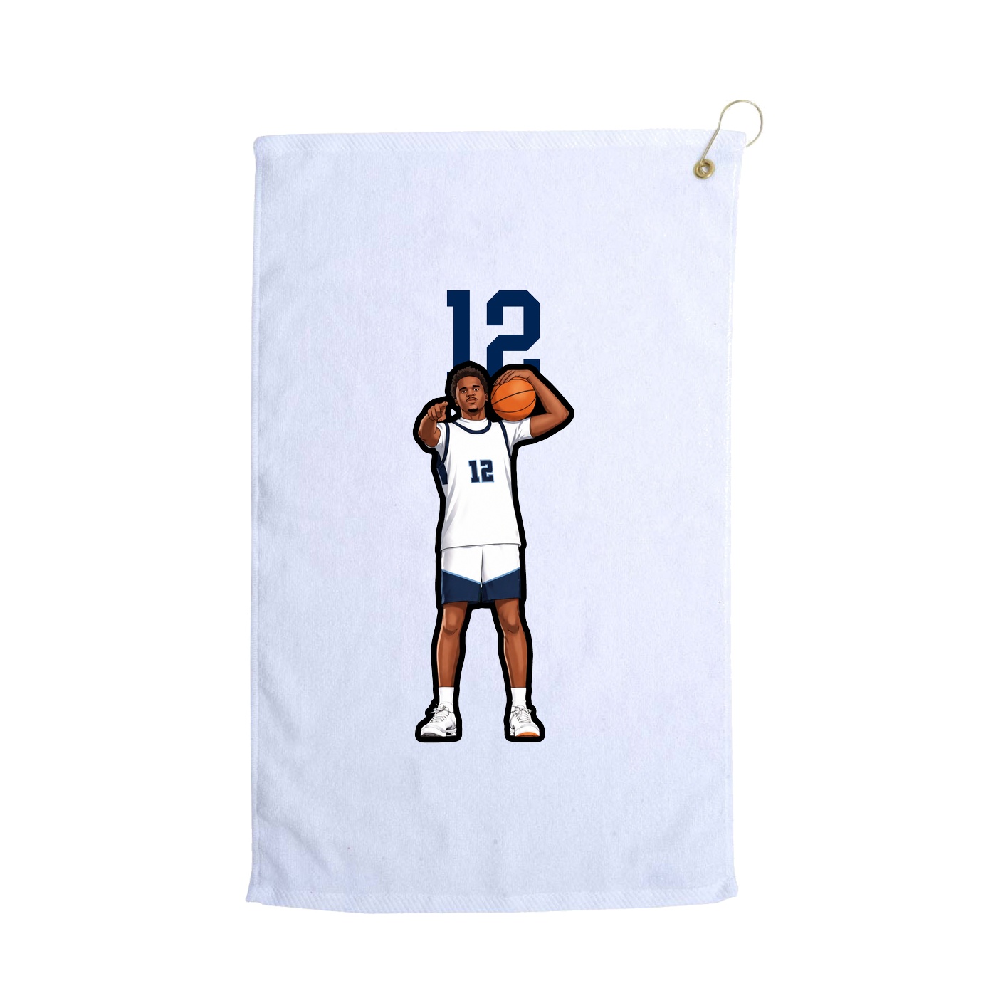Golf Towel — Number Top in White