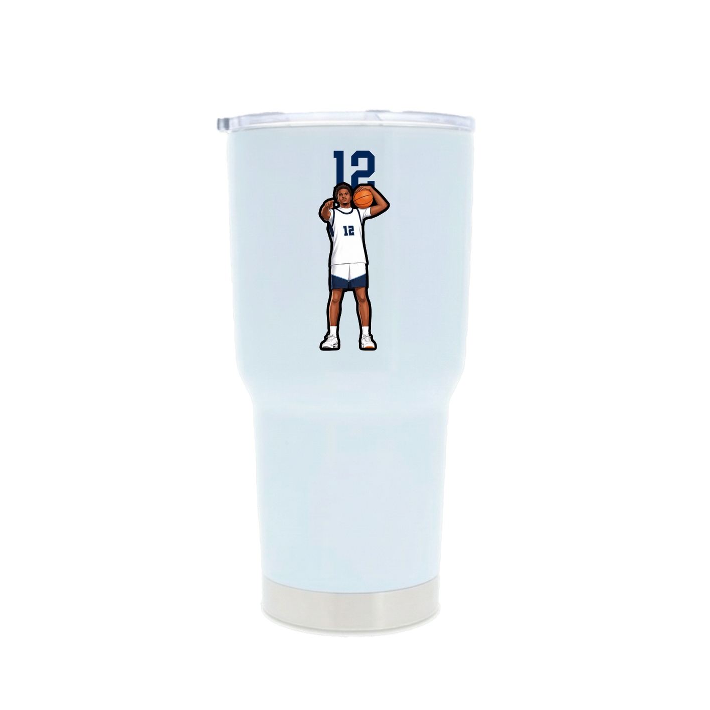 30oz Stainless Steel Tumbler — Number Top in White