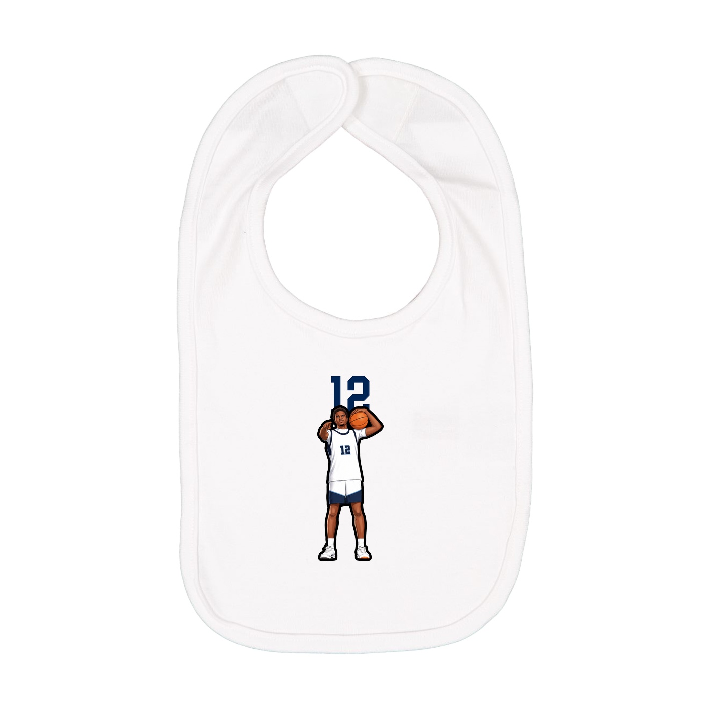 Infant Bib — Number Top in White