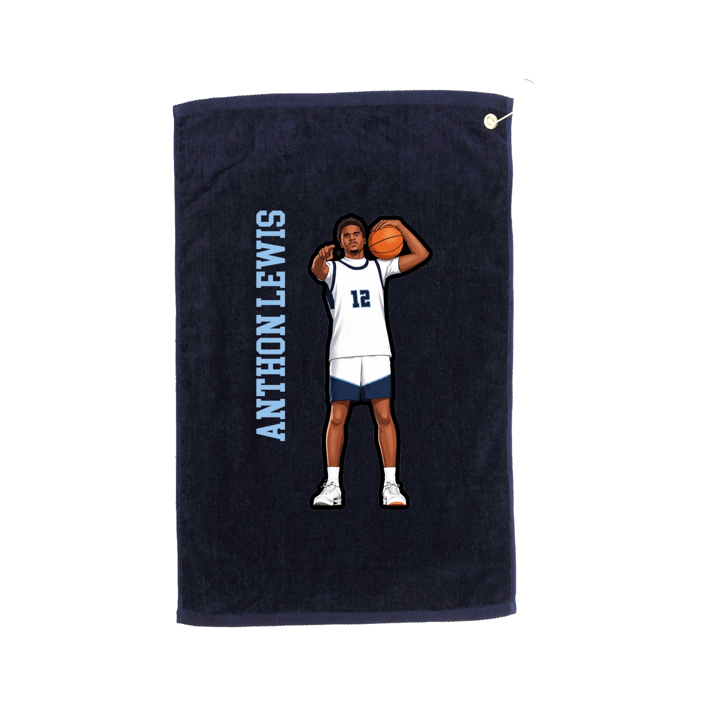Golf Towel — Name Vertical in Navy