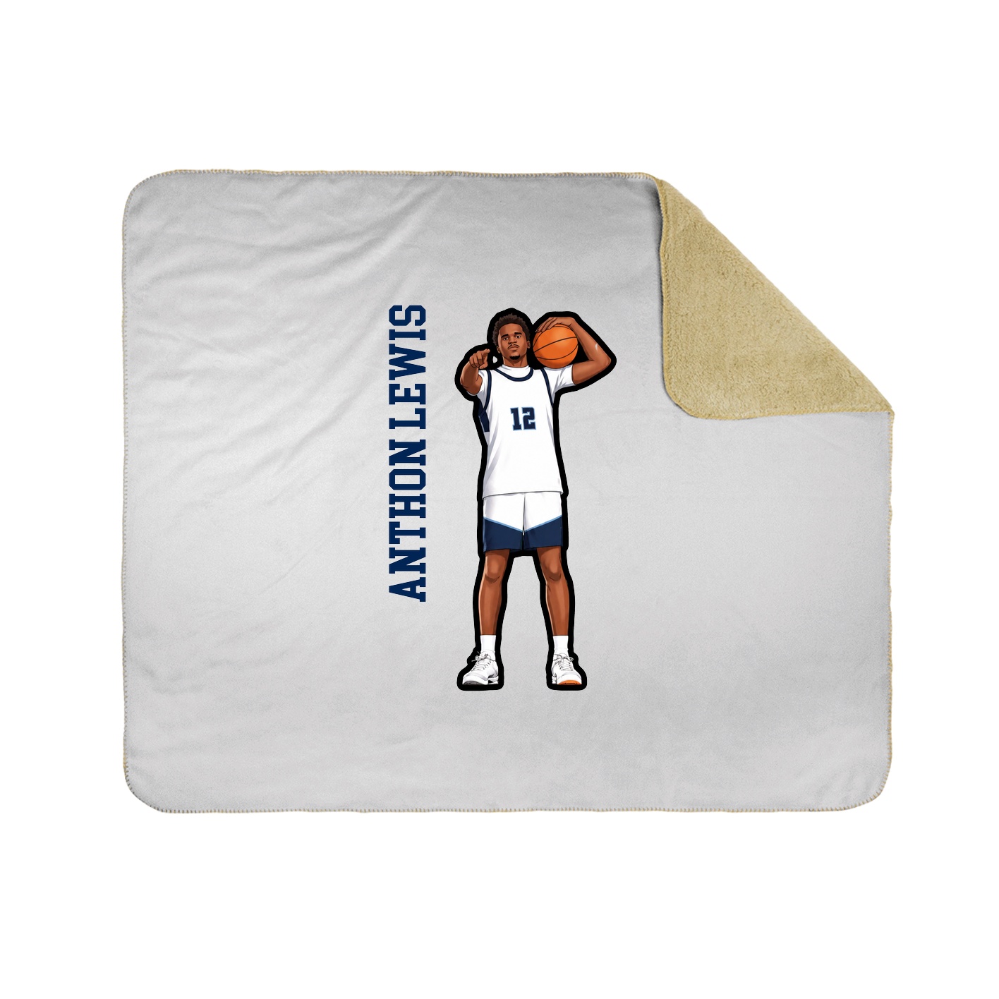 Throw Blanket — Name Vertical in White