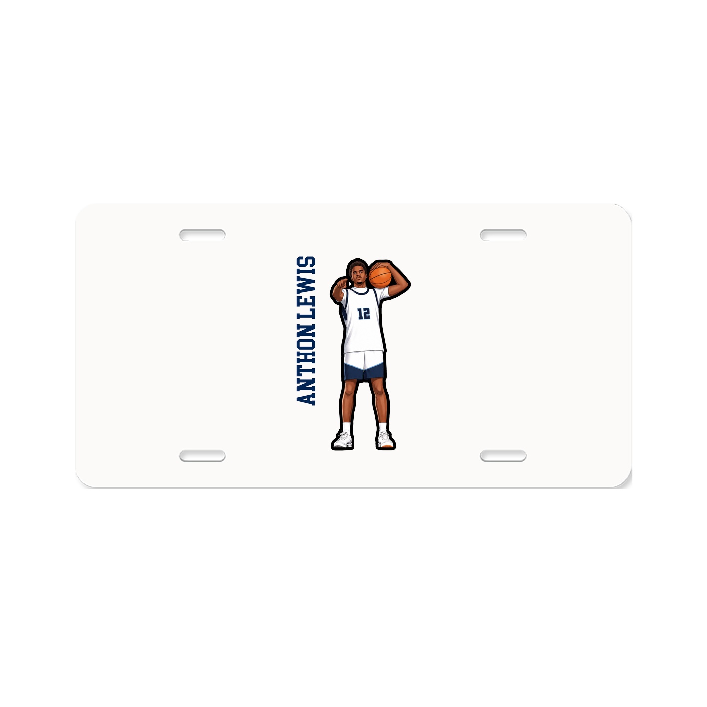 License Plate — Name Vertical in Classic