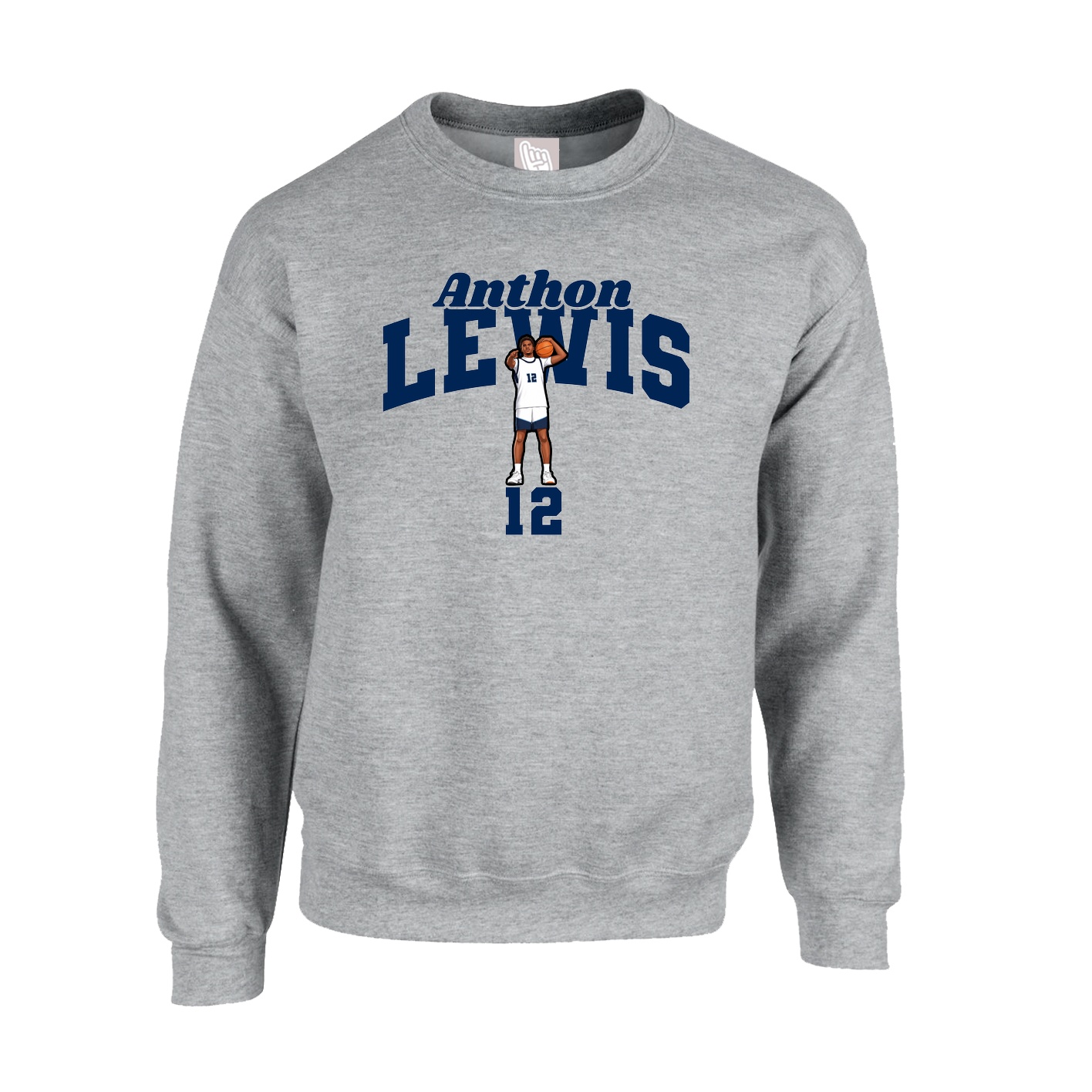 Fleece Crew — Signature Arch in Grey