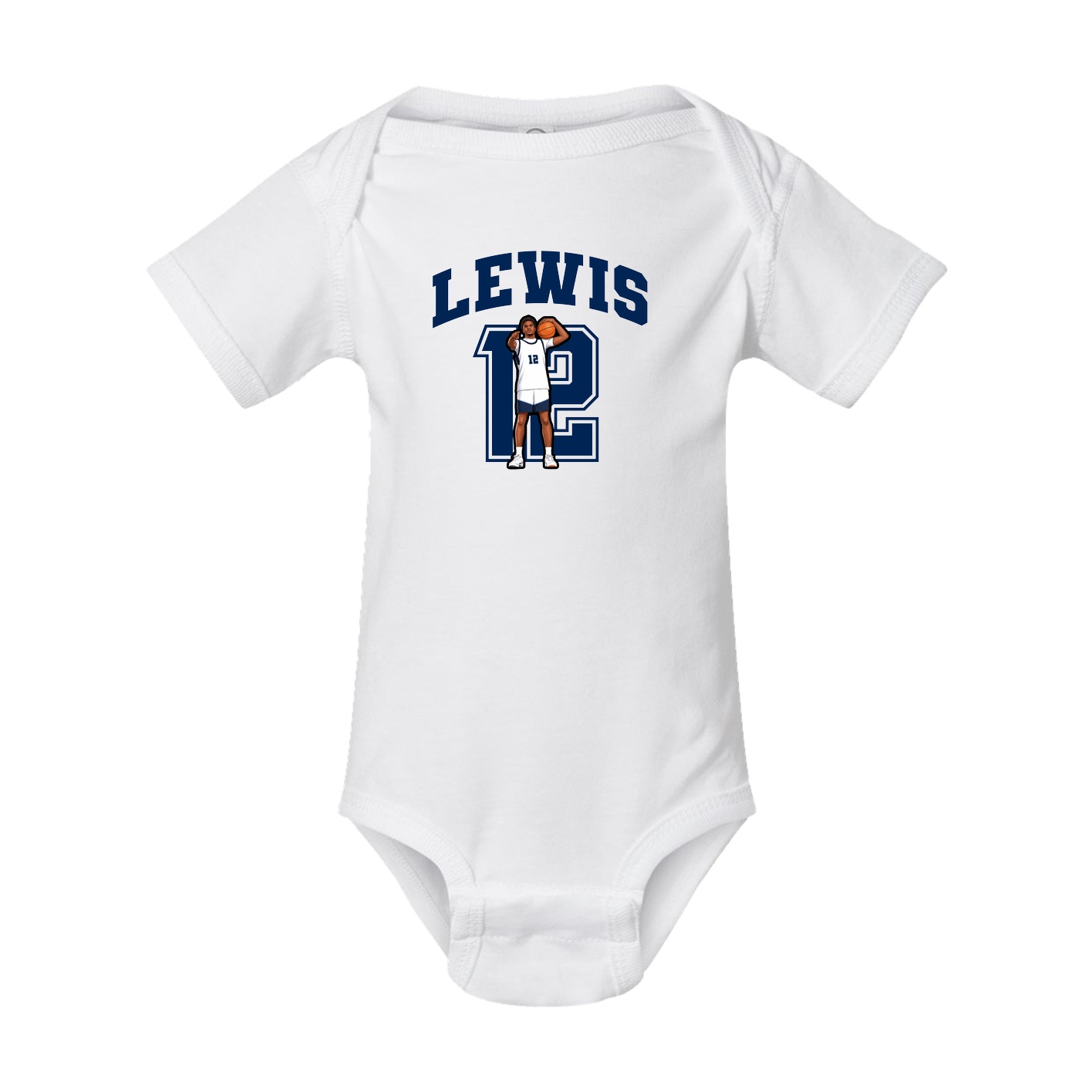 Baby Onesie — Number in White