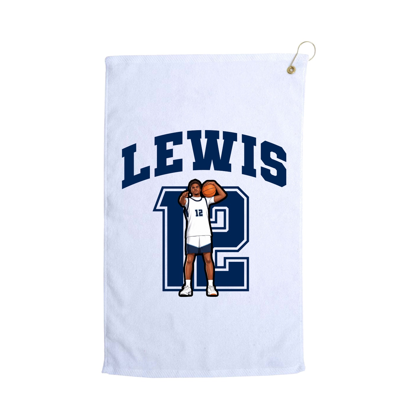 Golf Towel — Number in White