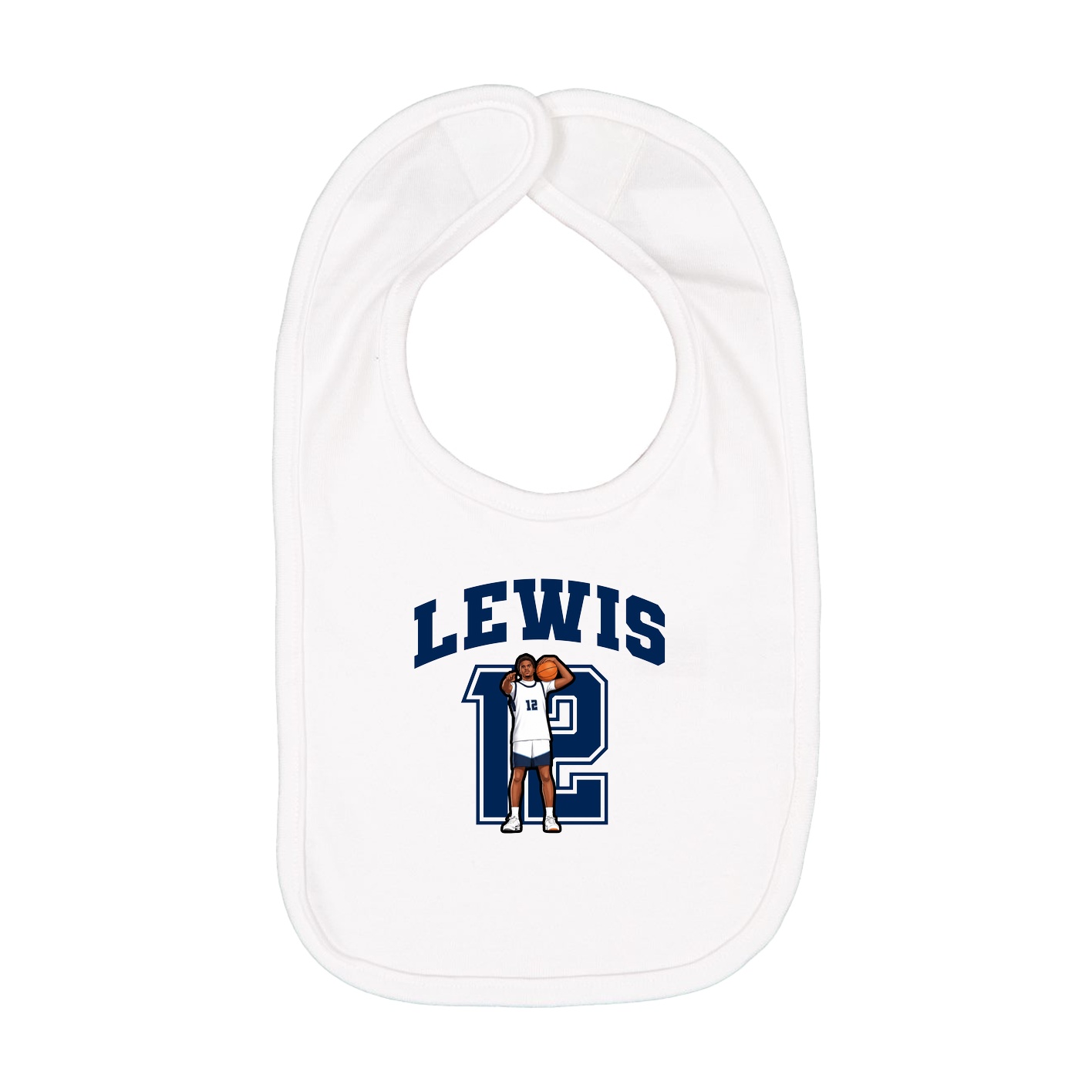 Infant Bib — Number in White