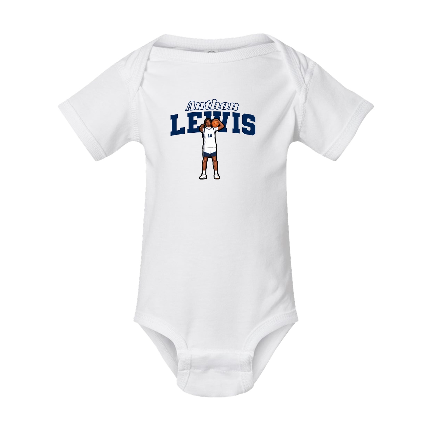 Baby Onesie — Name Arch in White