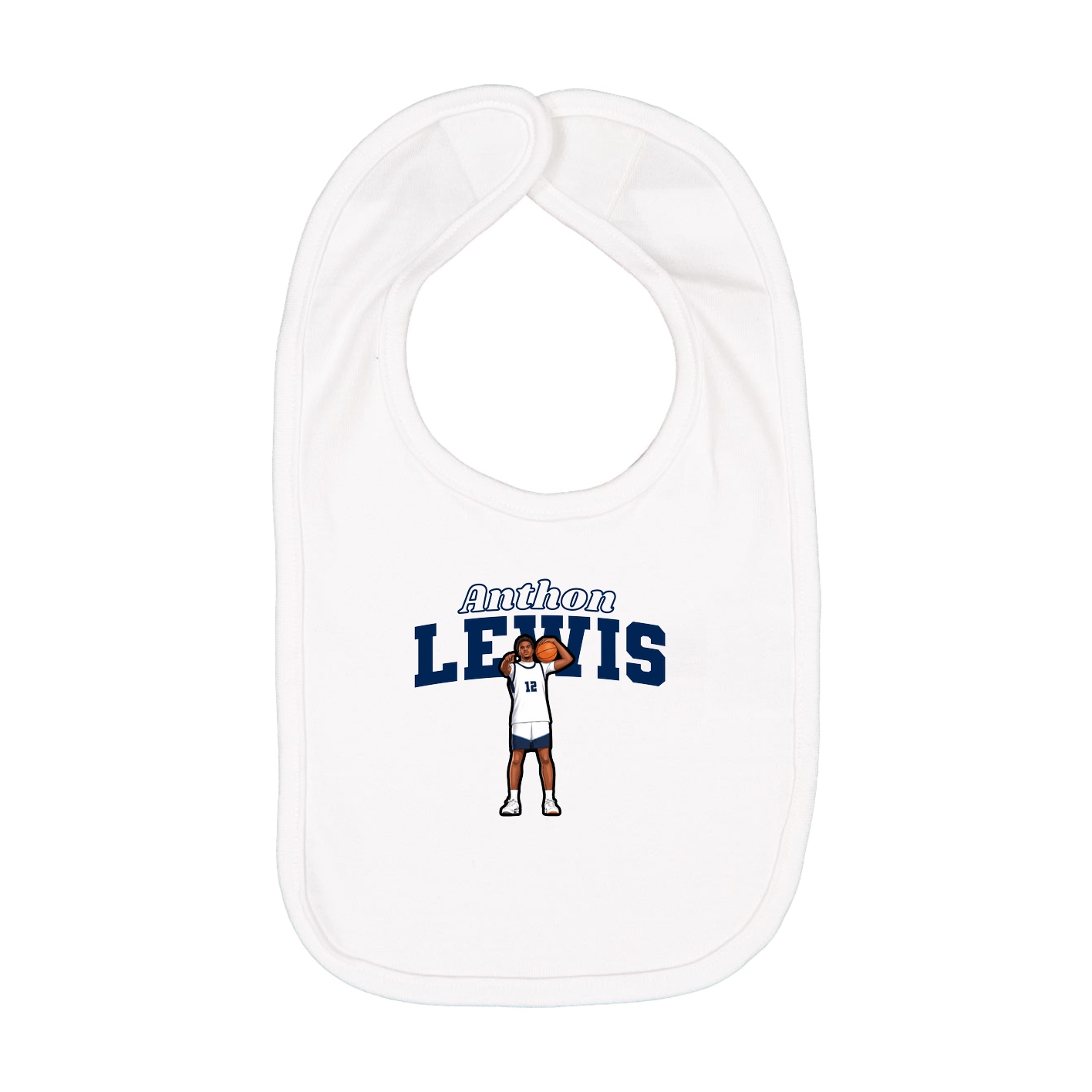 Infant Bib — Name Arch in White