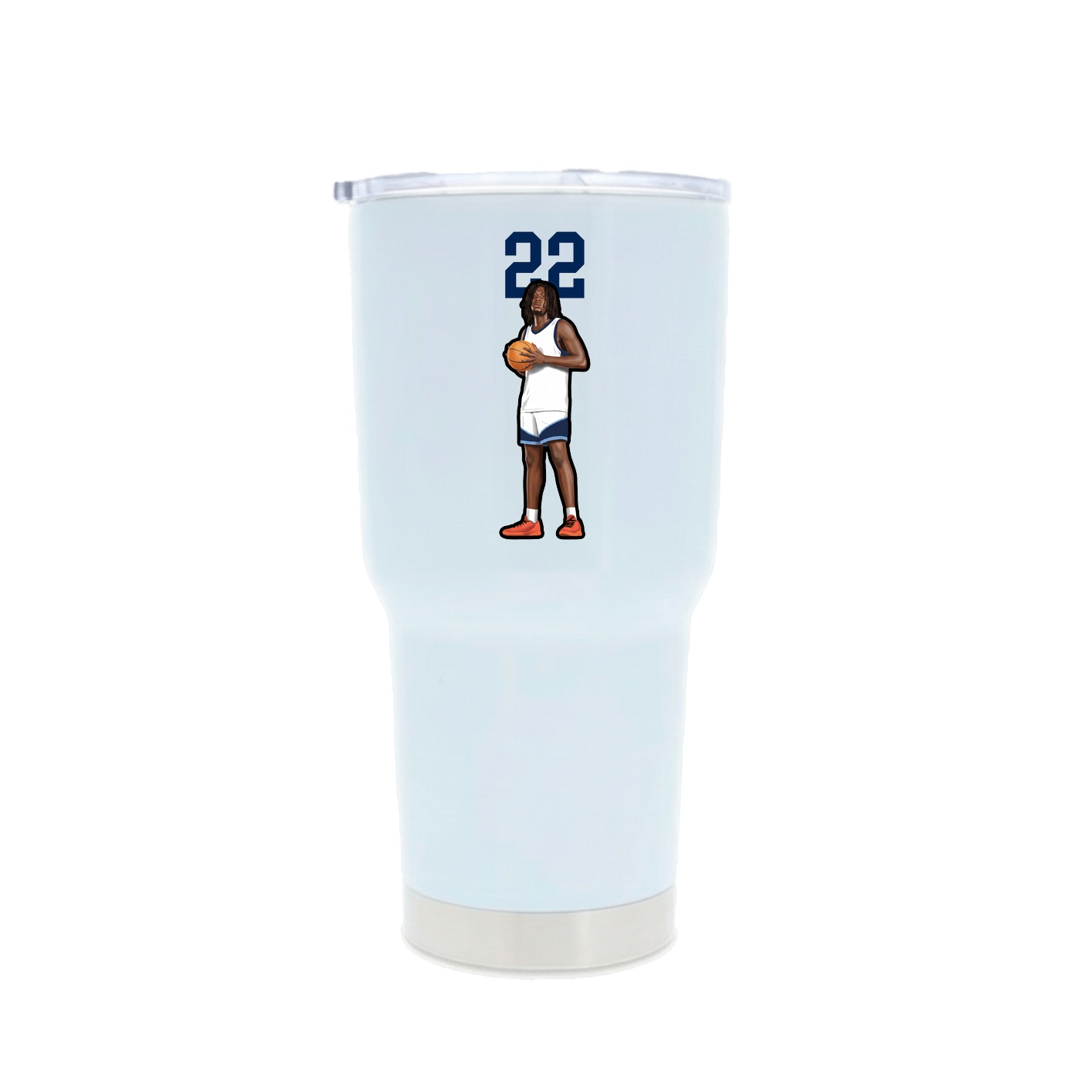 30oz Stainless Steel Tumbler — Number Top in White