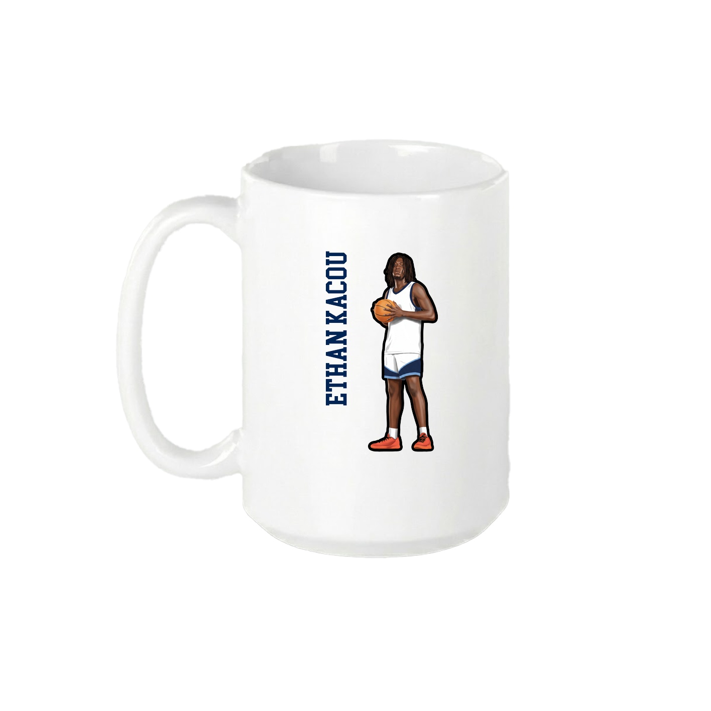 15oz Coffee Mug — Name Vertical in White