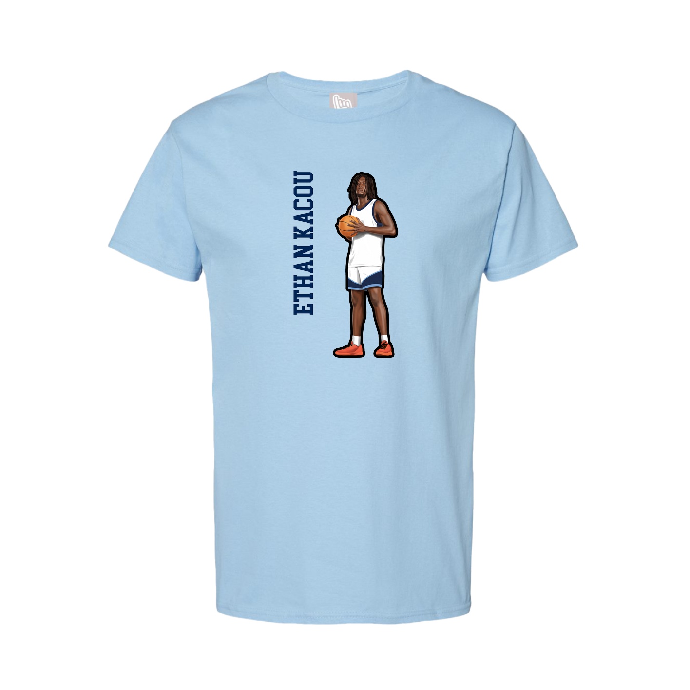 Tee — Name Vertical in Light Blue
