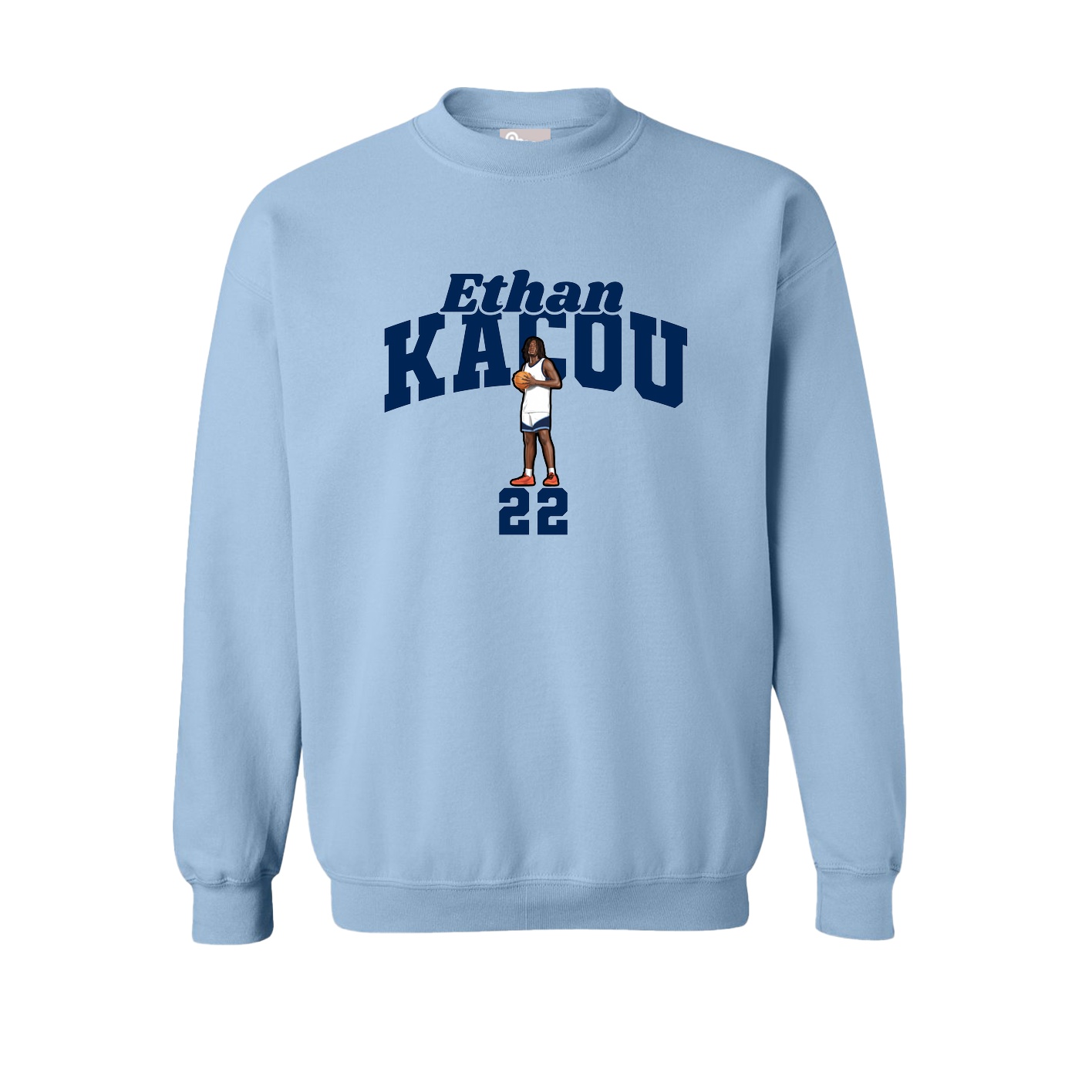 Fleece Crew — Signature Arch in Light Blue