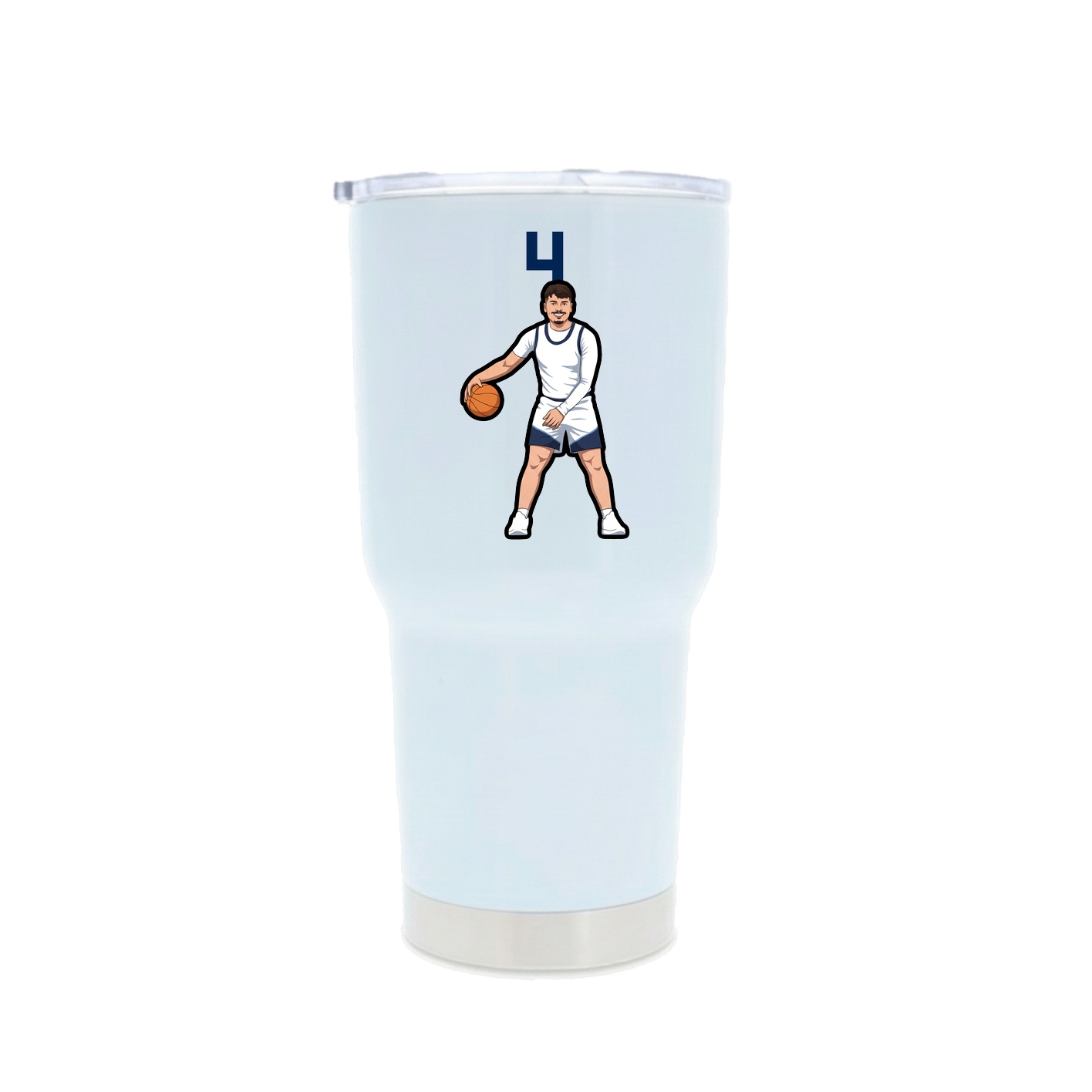 30oz Stainless Steel Tumbler — Number Top in White