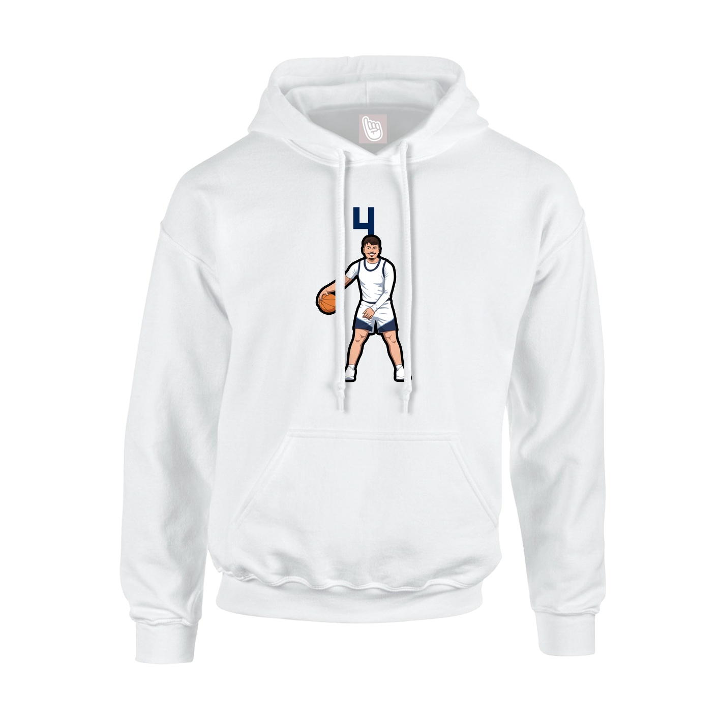 Youth Hoodie — Number Top in White
