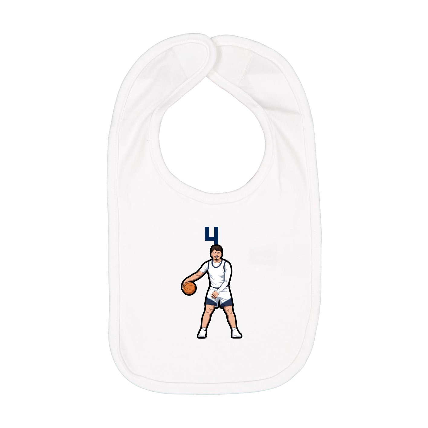Infant Bib — Number Top in White