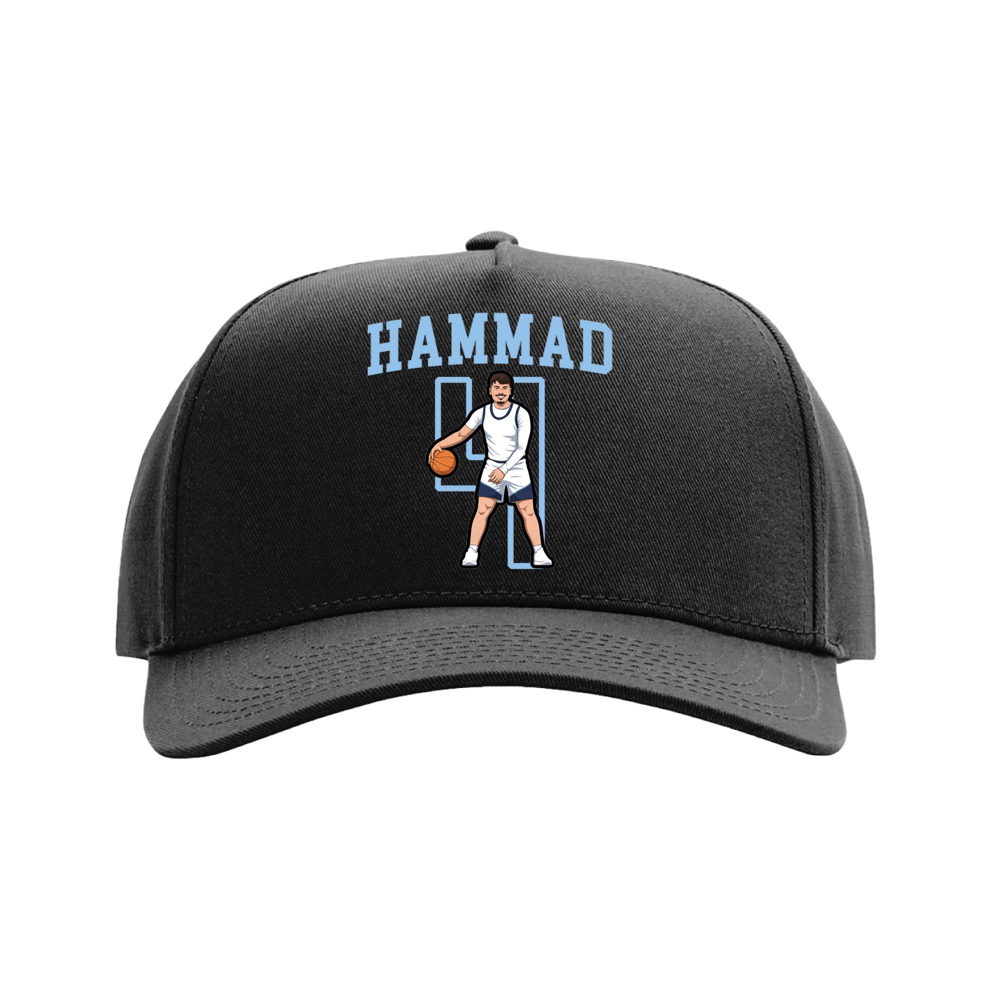 Full Fabric Five-Panel Champ Cap — Shirsey in Black
