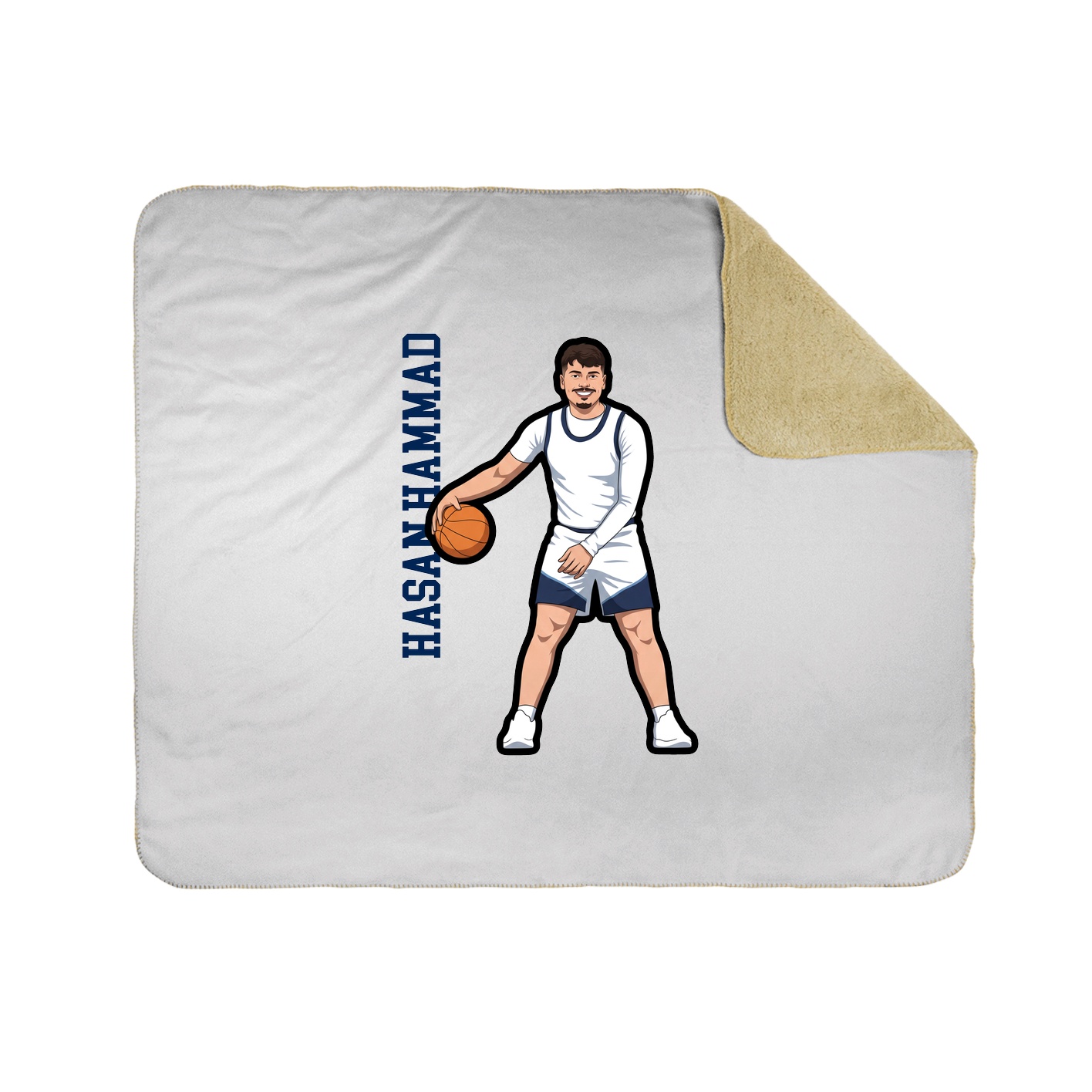 Throw Blanket — Name Vertical in White