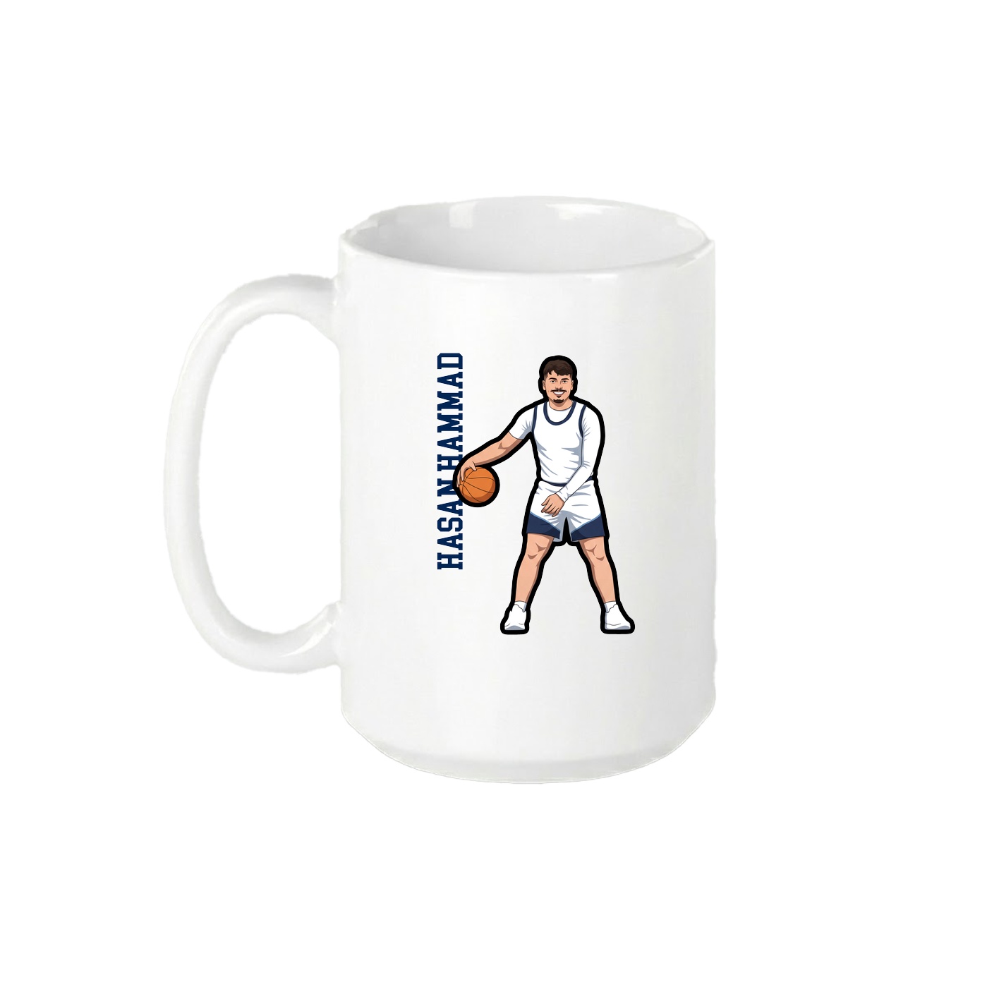 15oz Coffee Mug — Name Vertical in White