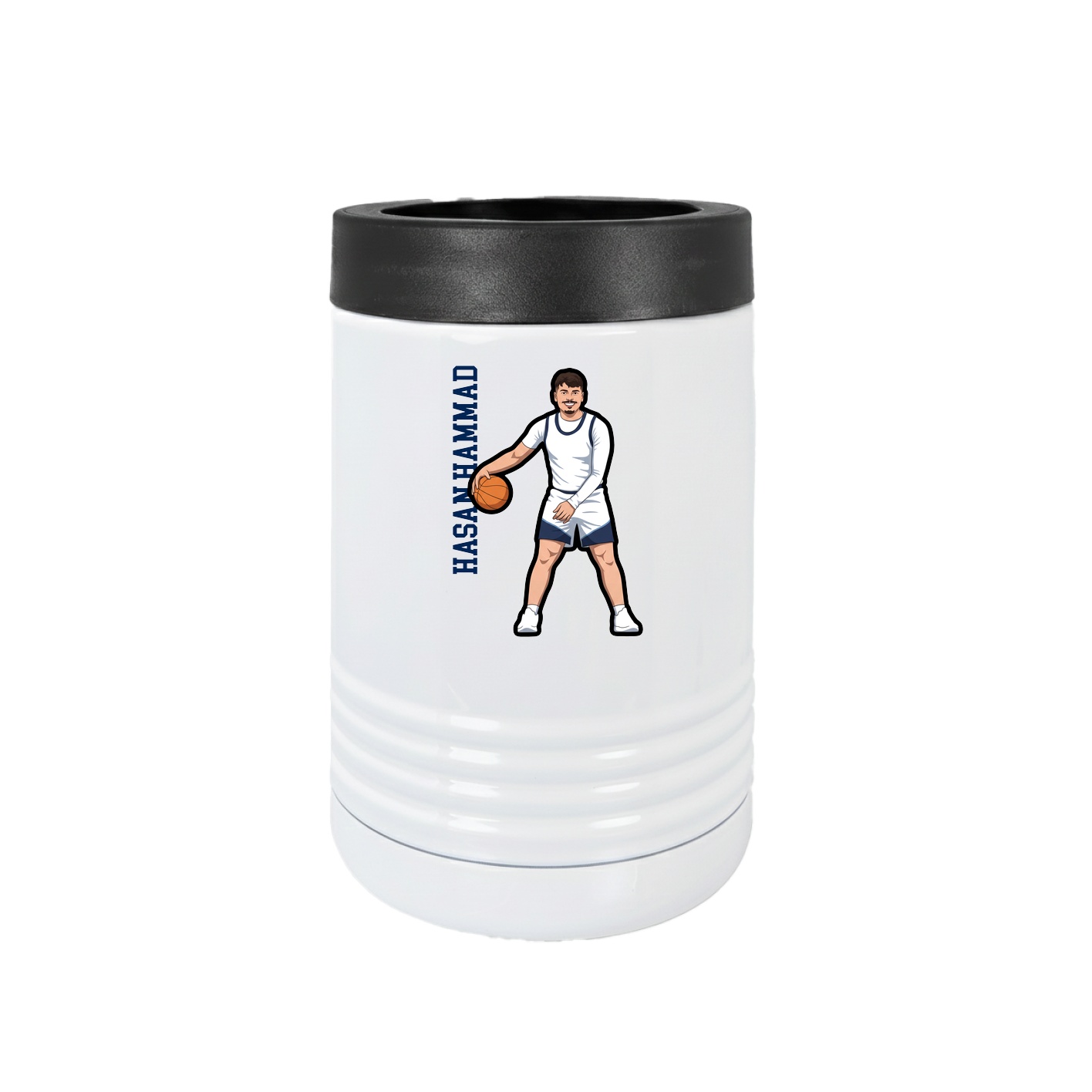 Beverage Holder — Name Vertical in White