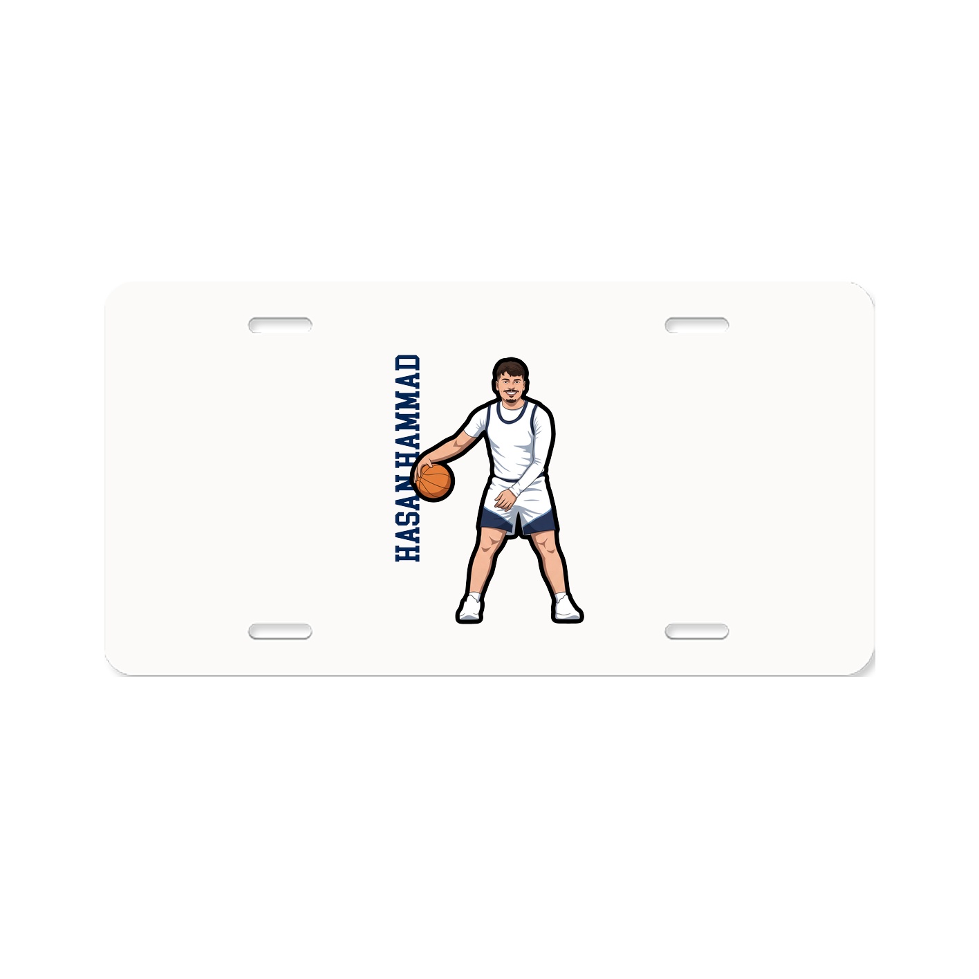 License Plate — Name Vertical in Classic
