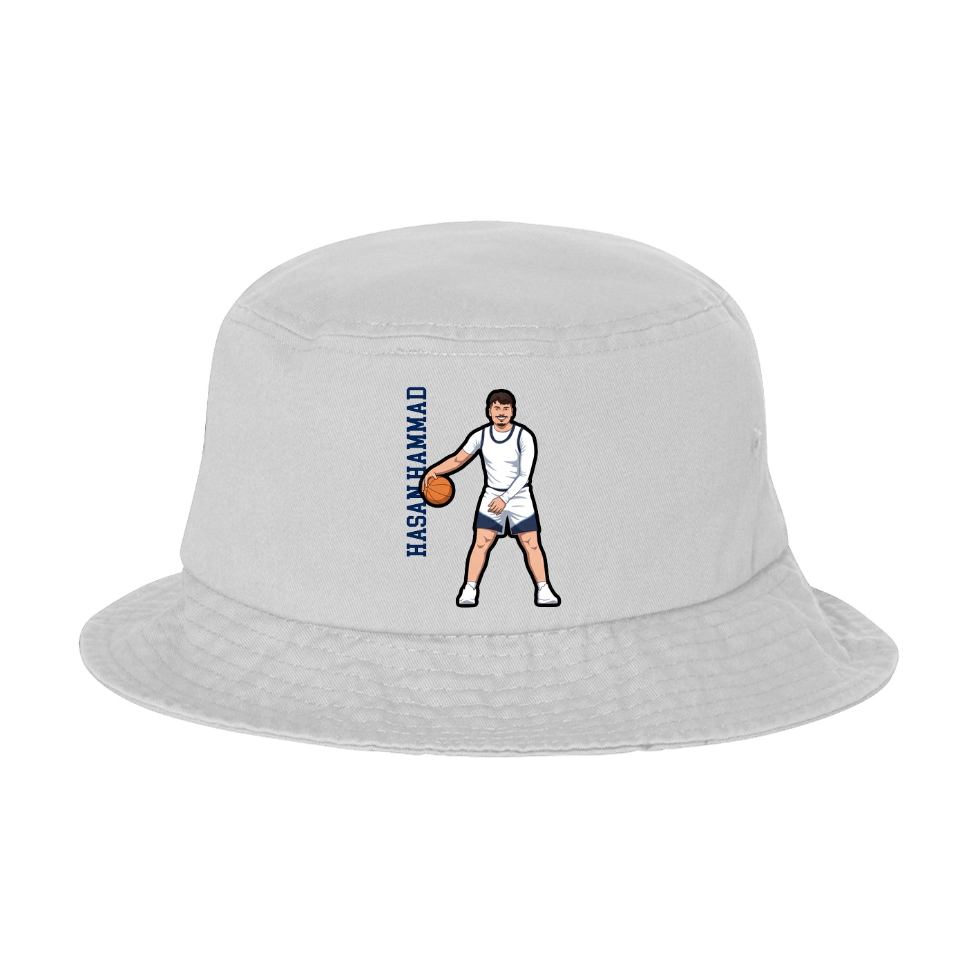 Bucket Cap — Name Vertical in White