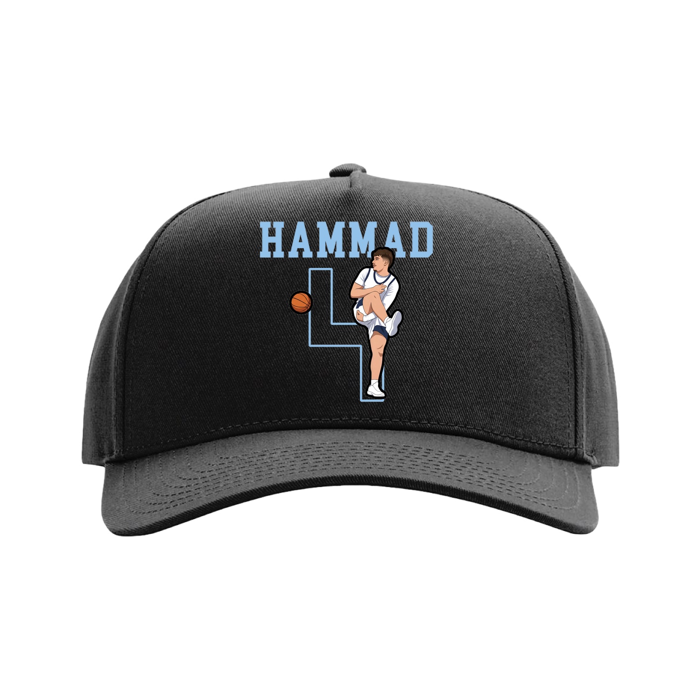Full Fabric Five-Panel Champ Cap — Shirsey in Black