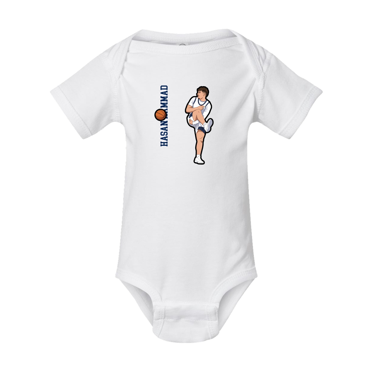 Baby Onesie — Name Vertical in White