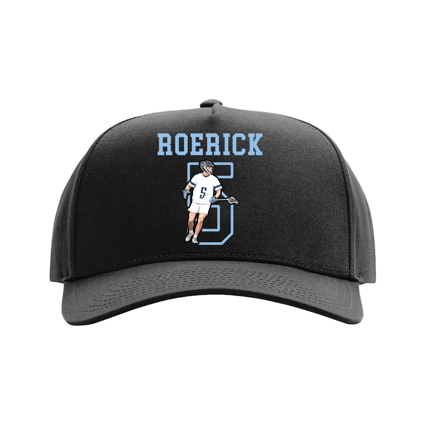 Full Fabric Five-Panel Champ Cap — Shirsey in Black