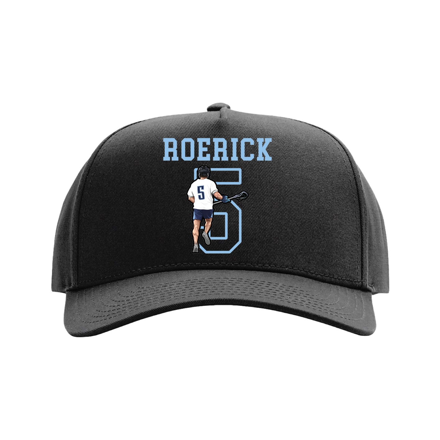 Full Fabric Five-Panel Champ Cap — Shirsey in Black
