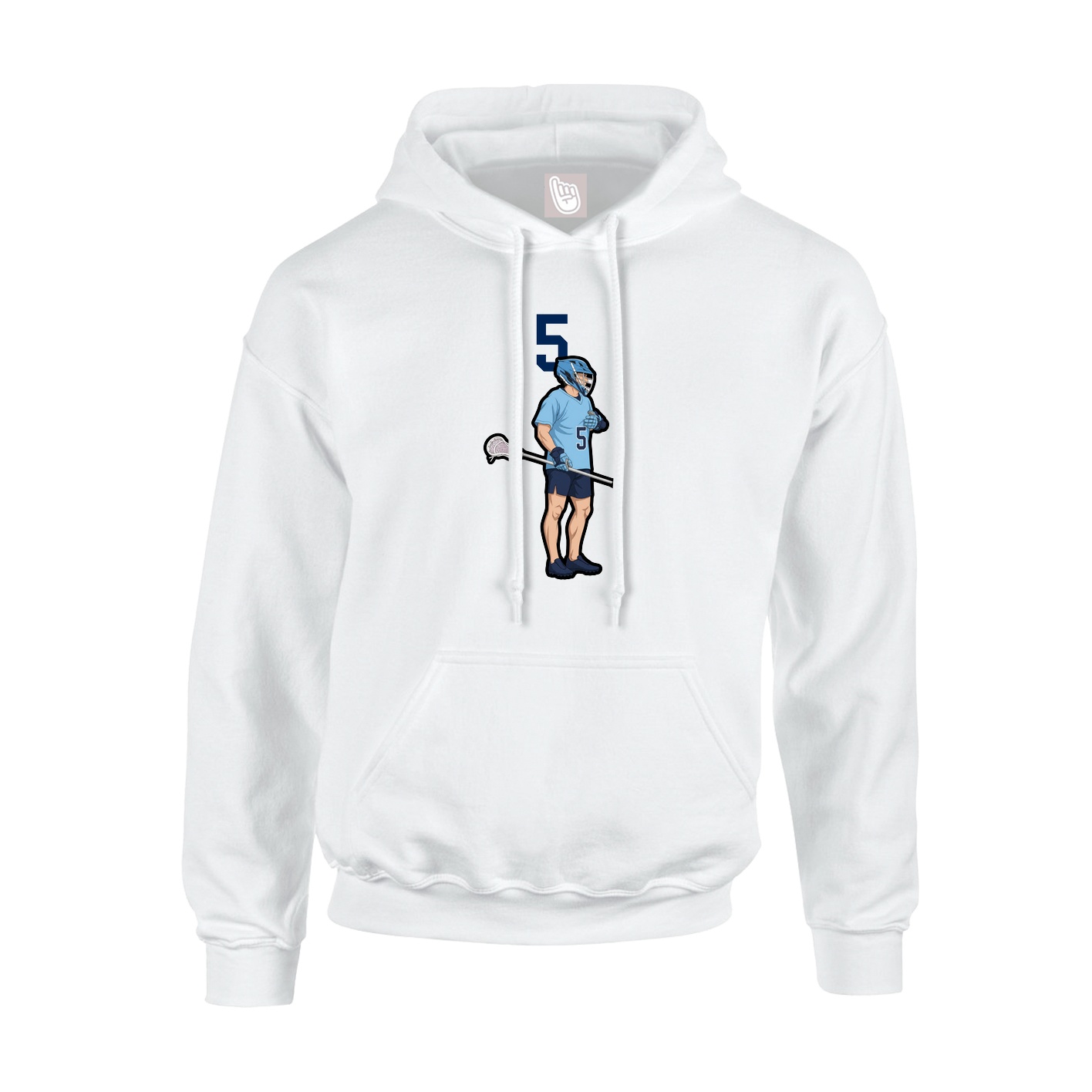 Youth Hoodie — Number Top in White