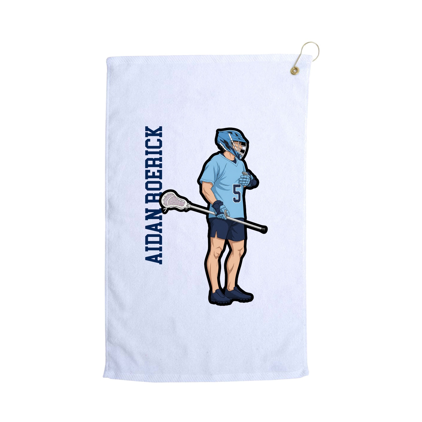 Golf Towel — Name Vertical in White